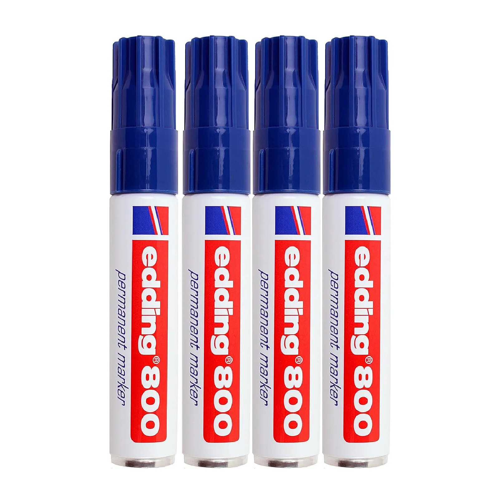 EDDING Marqueur Permanent 800 Corps Alu Bleu Pointe Biseau 4-12 mm x 4