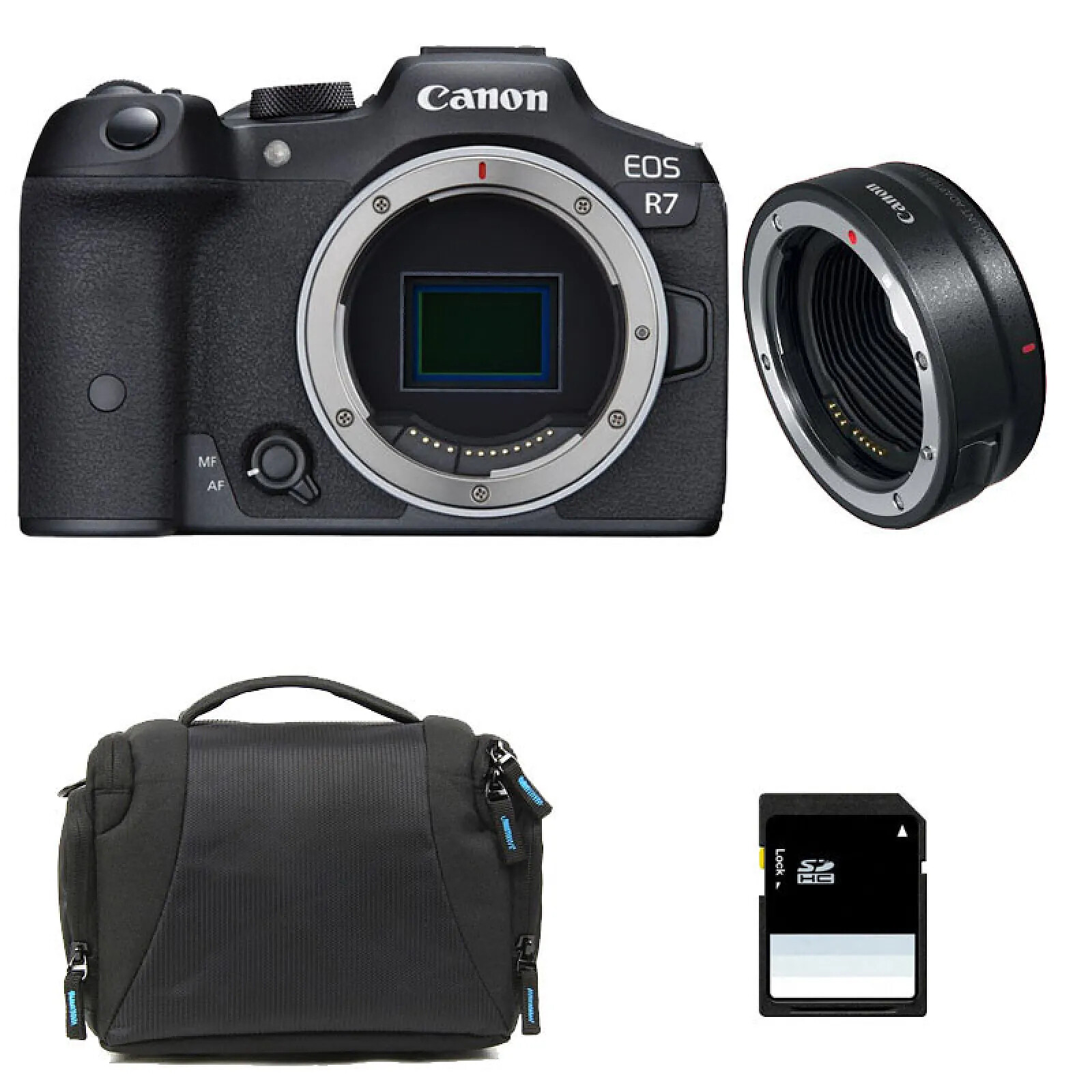 CANON EOS R7 + Sac + Carte SD 8 Go + Bague EF-EOS R - Appareil 