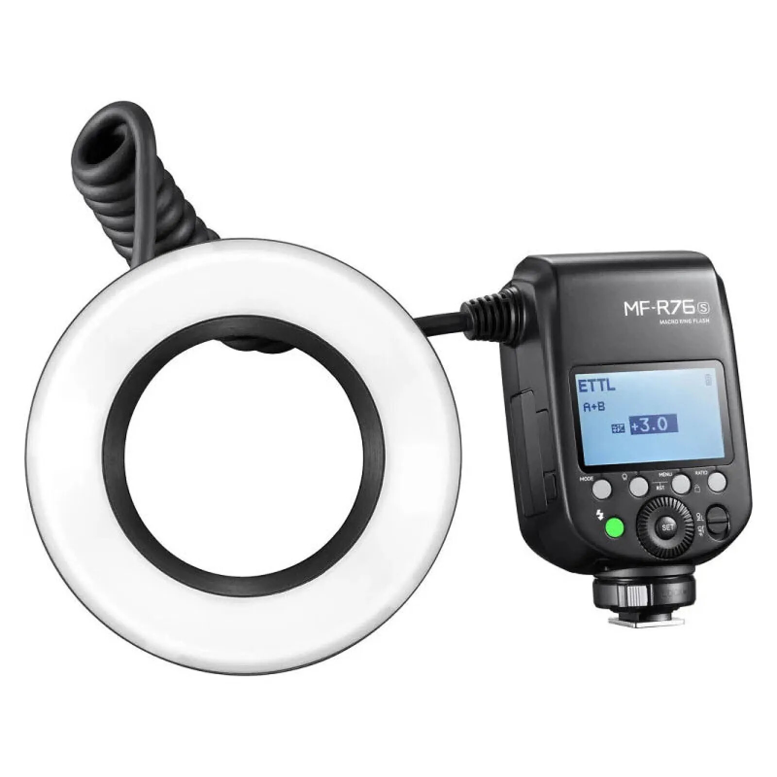 Flash Annulaire Macro LED, 48 Pièces, Flash Annulaire Macro LED avec écran LCD pour Appareils Photo Reflex Numériques, Lampe Flash avec Anneaux Adaptateurs, Diffuseur de Flash