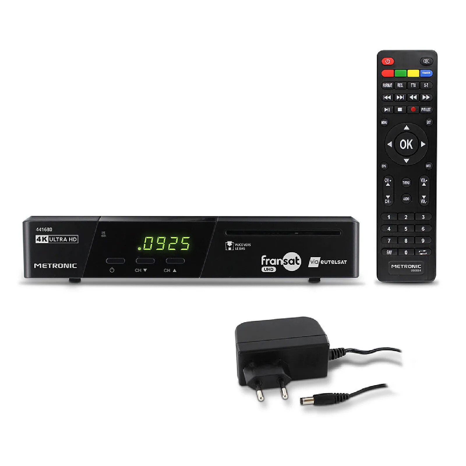 Décodeur Satellite Metronic TNT HD Touchbox HD4 - Récepteur 4000 Chaînes + Enregistrement USB - TIME SHIFT