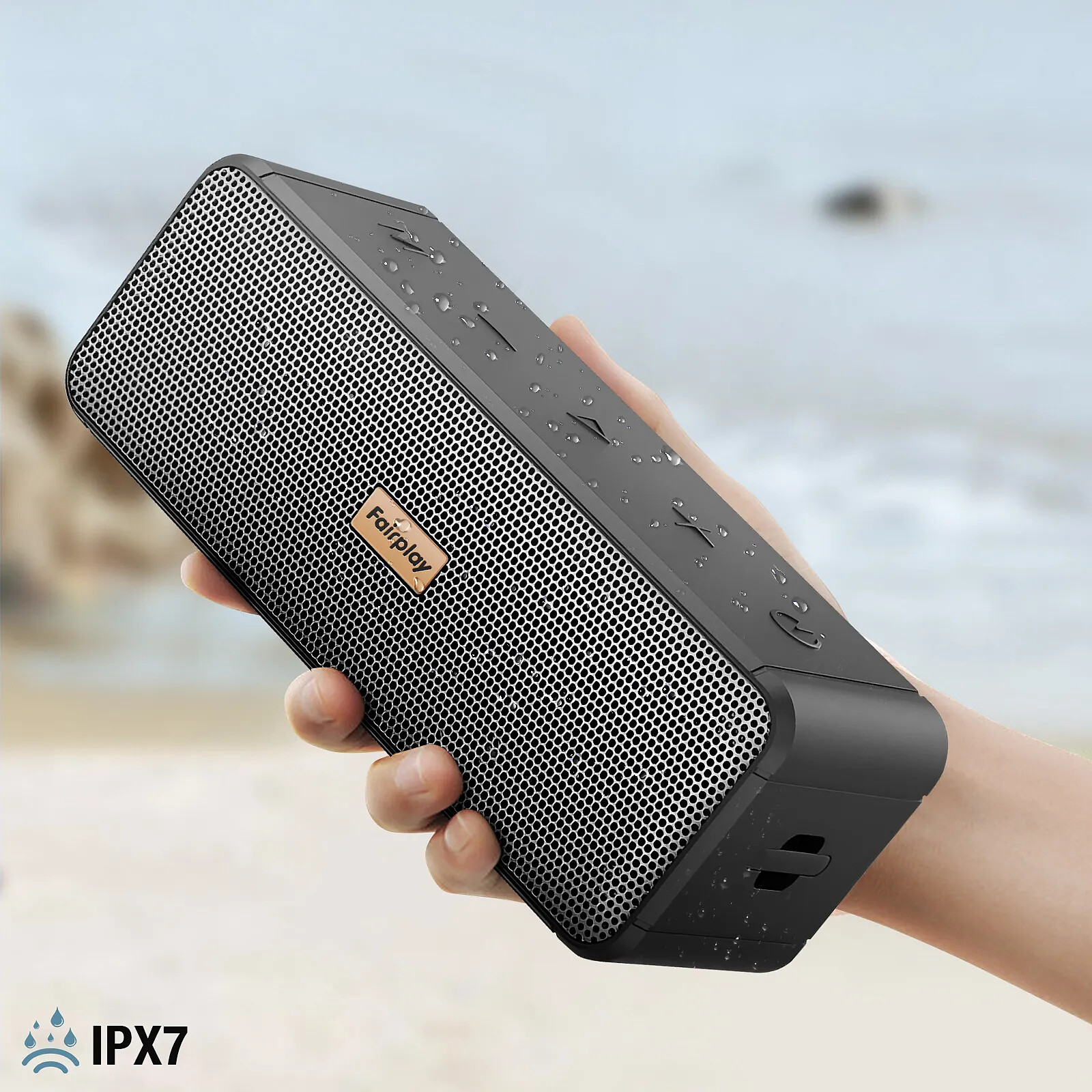 Enceinte Bluetooth Portable étanche IPX7 - 8h D'autonomie - Design Robot, Lumières LED Synchronisées - Pour Plage, Fête