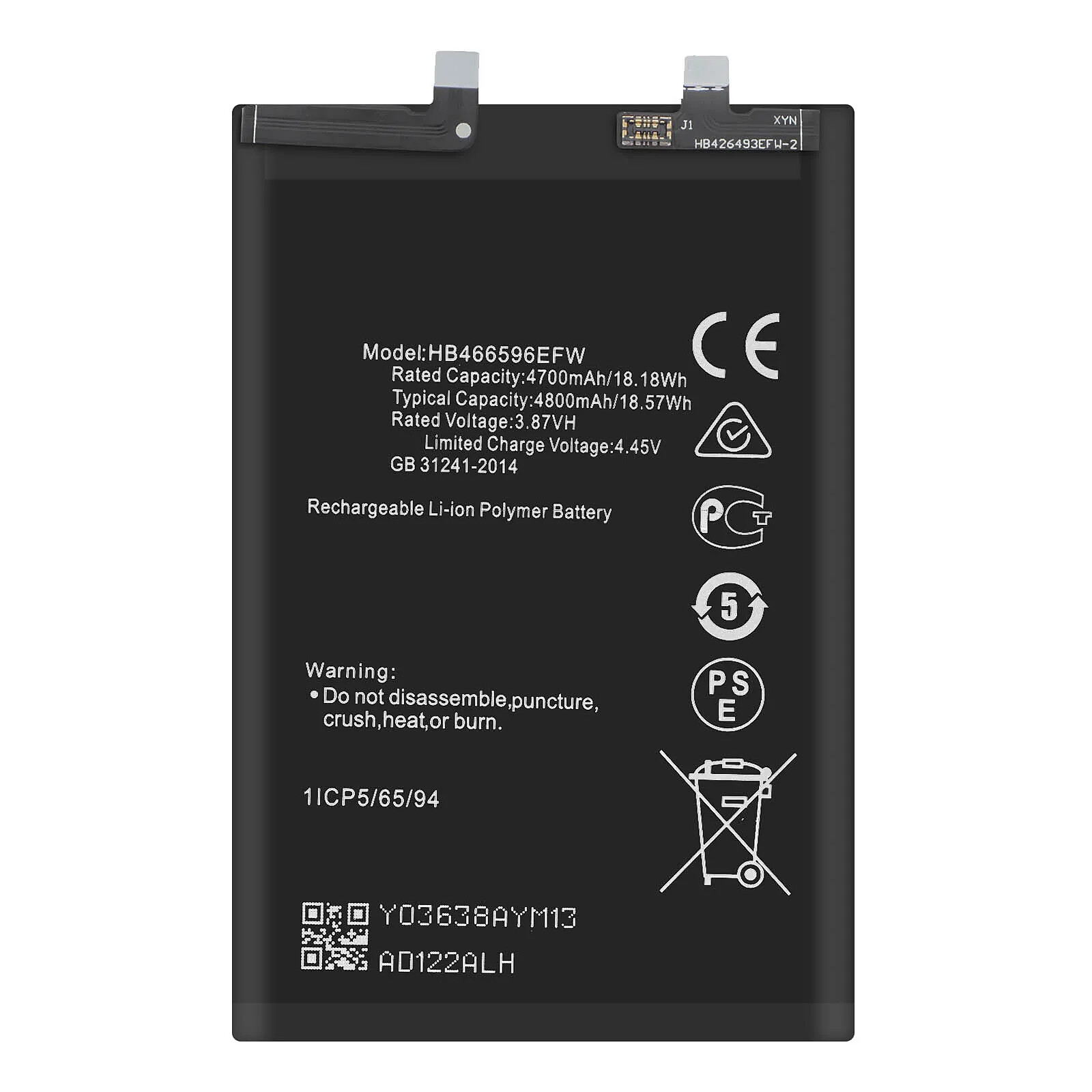 Clappio Batterie interne pour Honor Magic 4 Lite 5G et 4G Capacité 4800mAh