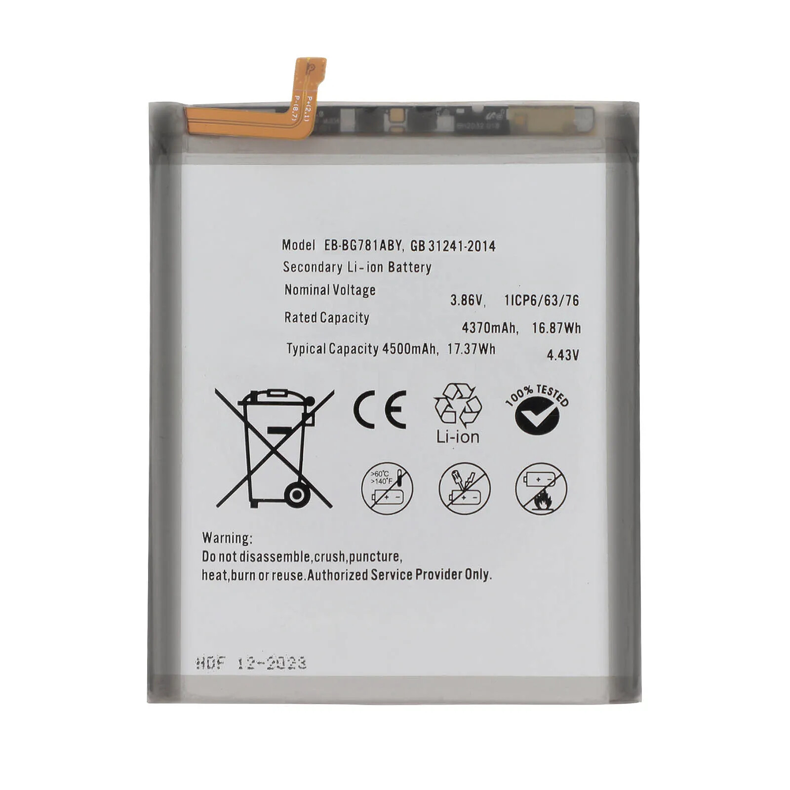 Clappio Batterie interne pour Galaxy S20 FE, A52 5G, A52 4G et A52s - 4500mAh