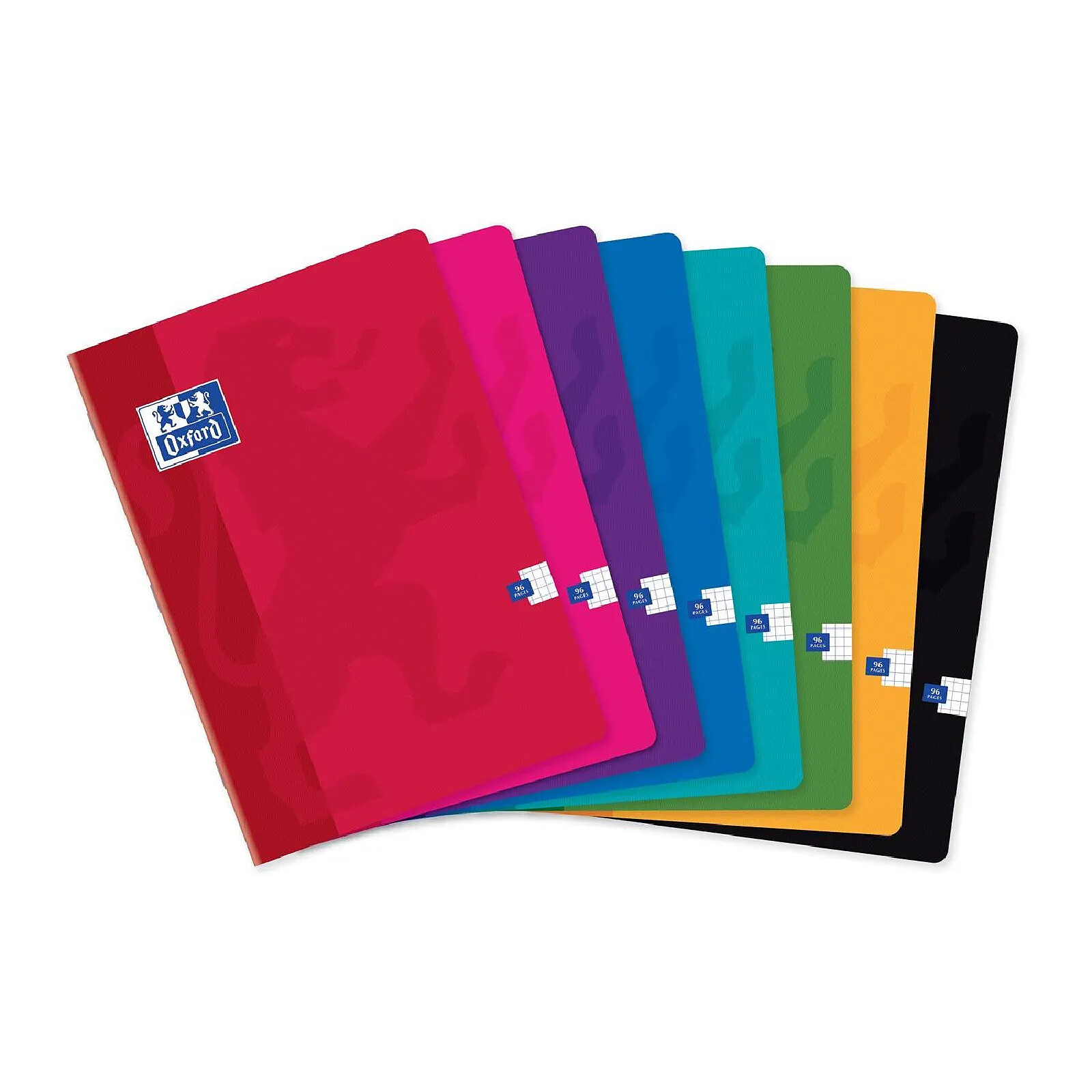 Cahier 5x5 Coloris Aléatoires Oxford Lot De 5 Cahiers A4 100 Pages - Couverture Polypropylène, Pages à Petits Carreaux - Coloris Assortis Cahiers Petits Carreaux - 5