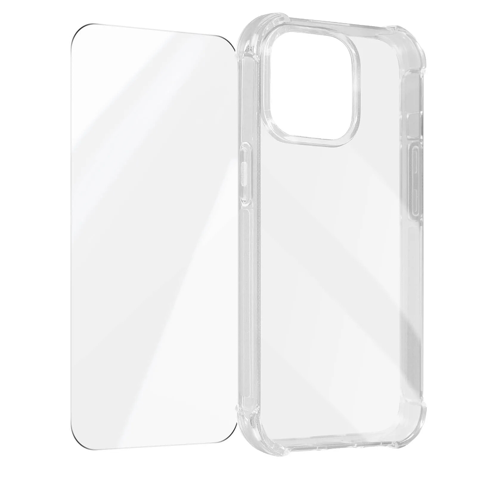 Avizar Coque pour iPhone 15 Pro Max Coins Antichoc + Verre Trempé 9H