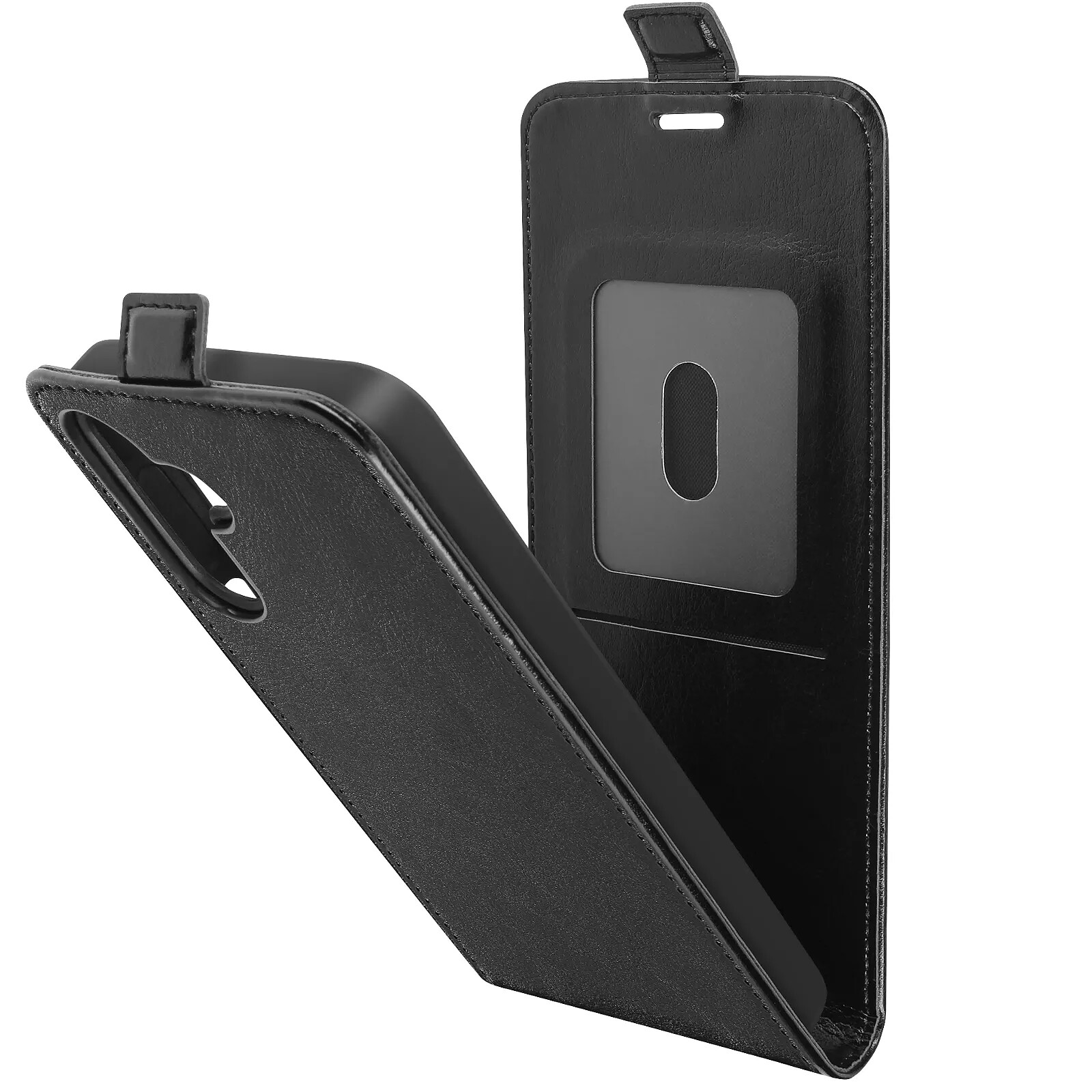Avizar Étui Clapet Vertical pour Galaxy A15 avec Porte-carte et Support Vidéo