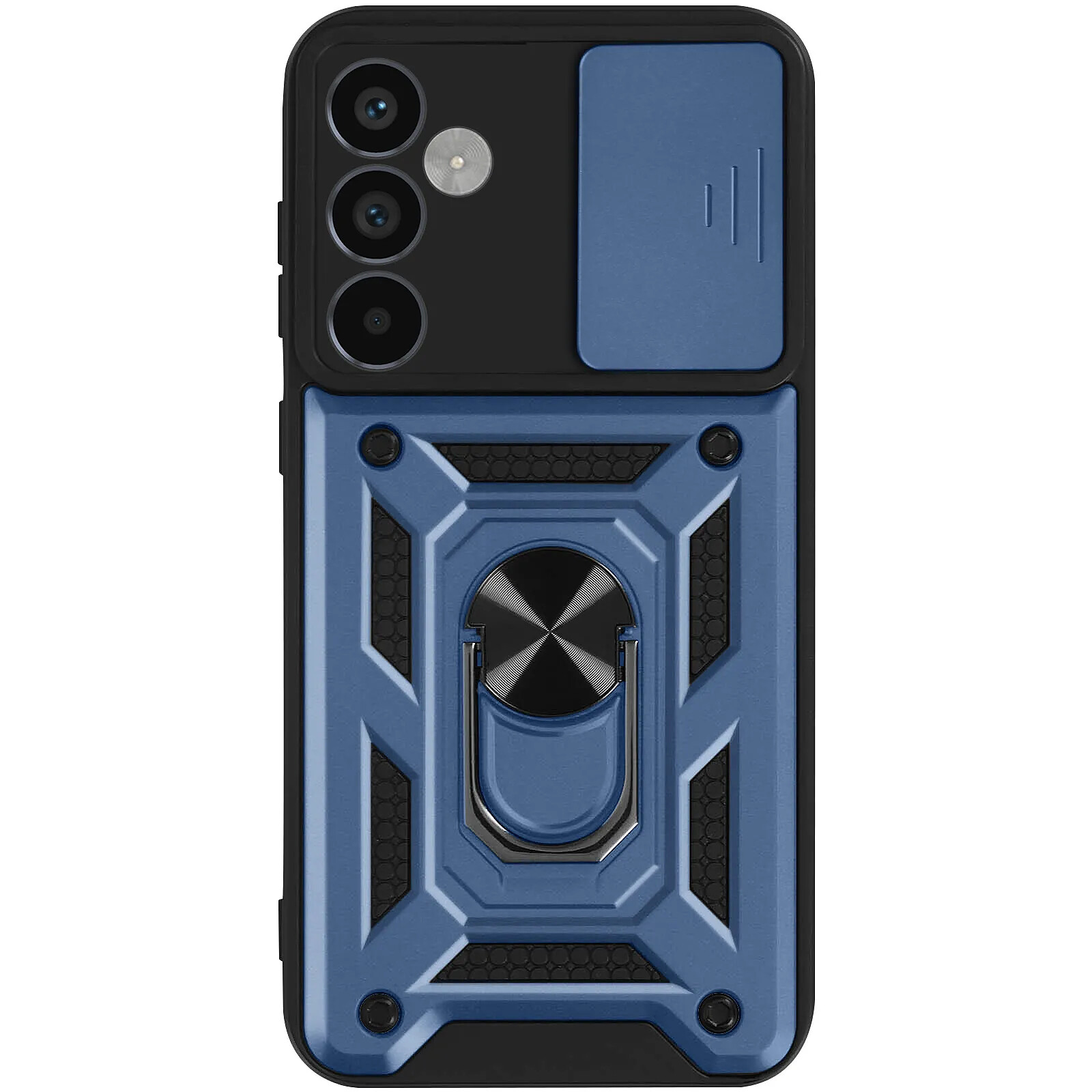 Mayaxess Coque pour Samsung Galaxy A55 Bague Support Cache Caméra Coulissant Bleu nuit