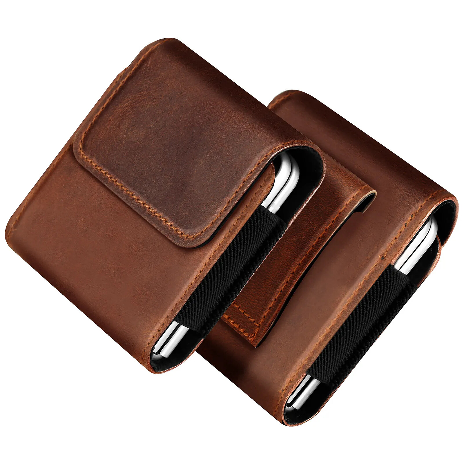 Étui Ceinture En Cuir Avec Clip Pour IPhone 6/6S/12 Mini/SE - Fermeture Magnétique, Protection Téléphone - 7