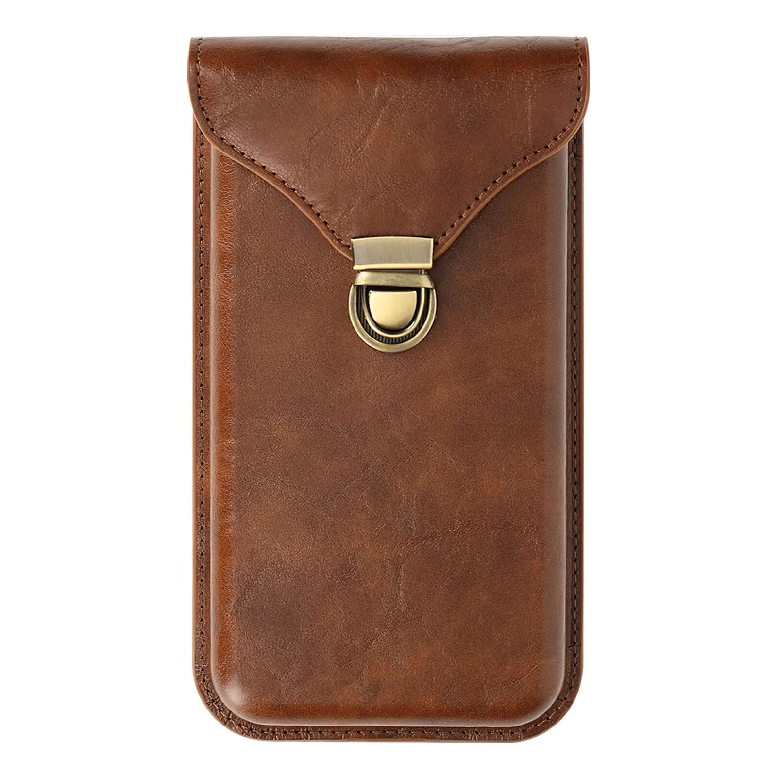 Étui Ceinture Cuir Véritable Pour Smartphone - Sacoche Verticale Homme/Femme Avec Clip Et Boucle - Jusqu'à 7.2 Pouces