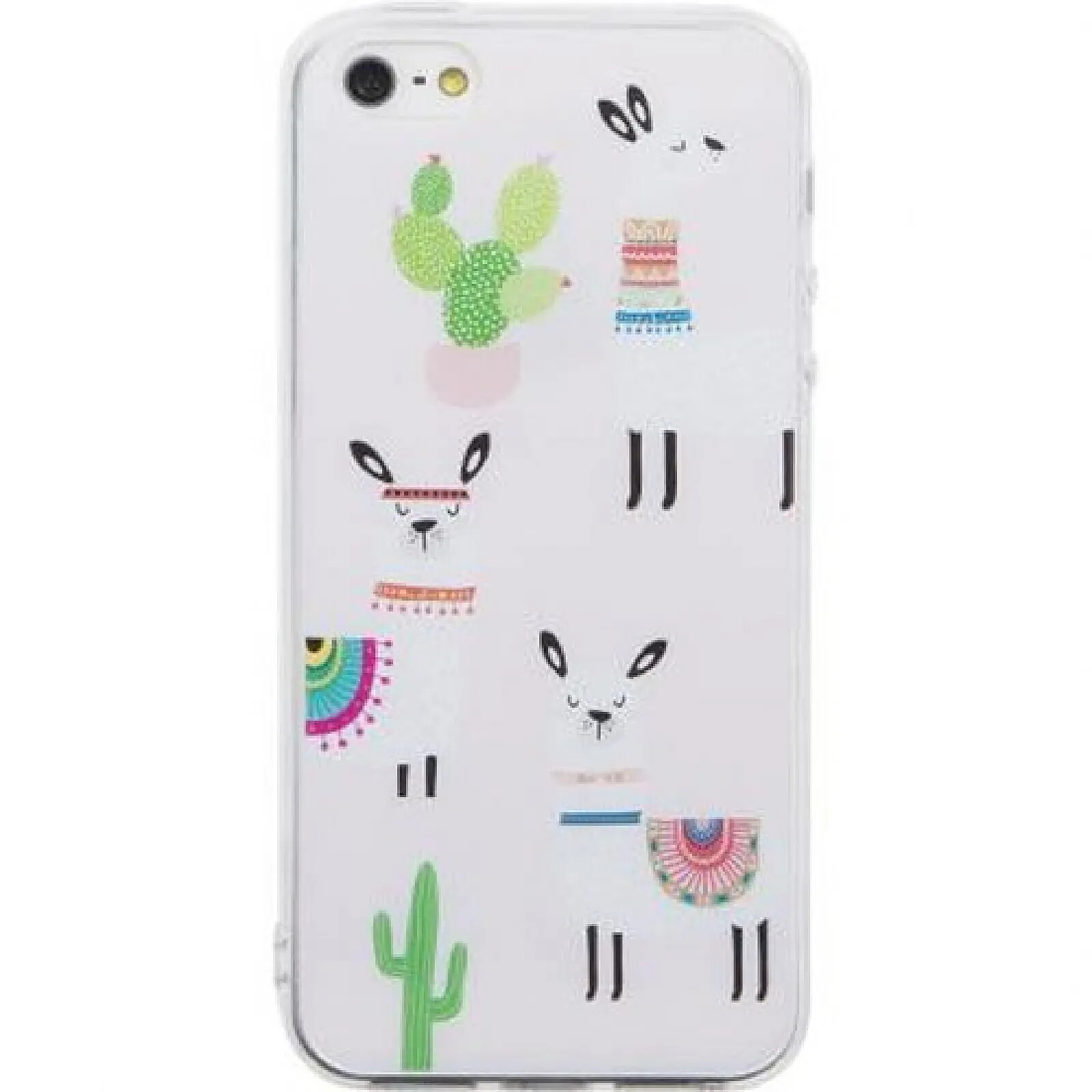 Coque Apple iPhone 5S et 5 Fantaisie Silicone Multicolor Rouge