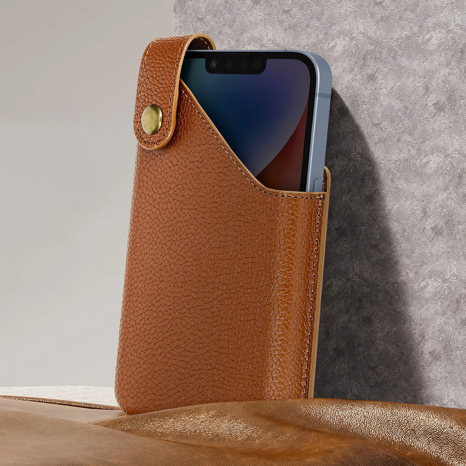 Étui Ceinture Fermeture Magnétique Noir p. Smartphone 6.7 à 6.9 pouces - Français