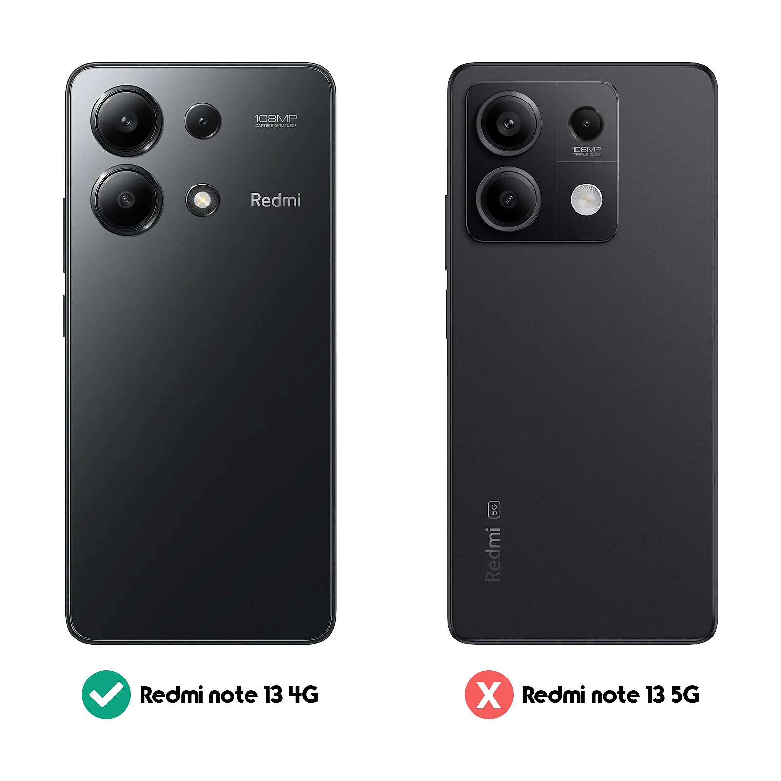 Ephoou Coque Pour Xiaomi Redmi Note 13 4G (pas 5G) Avec Anneau De