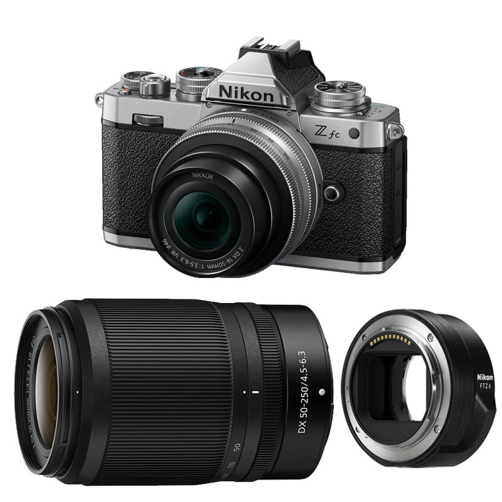 NIKON Z fc + Z 16-50 Silver + Z 50-250 + Adaptateur FTZ II