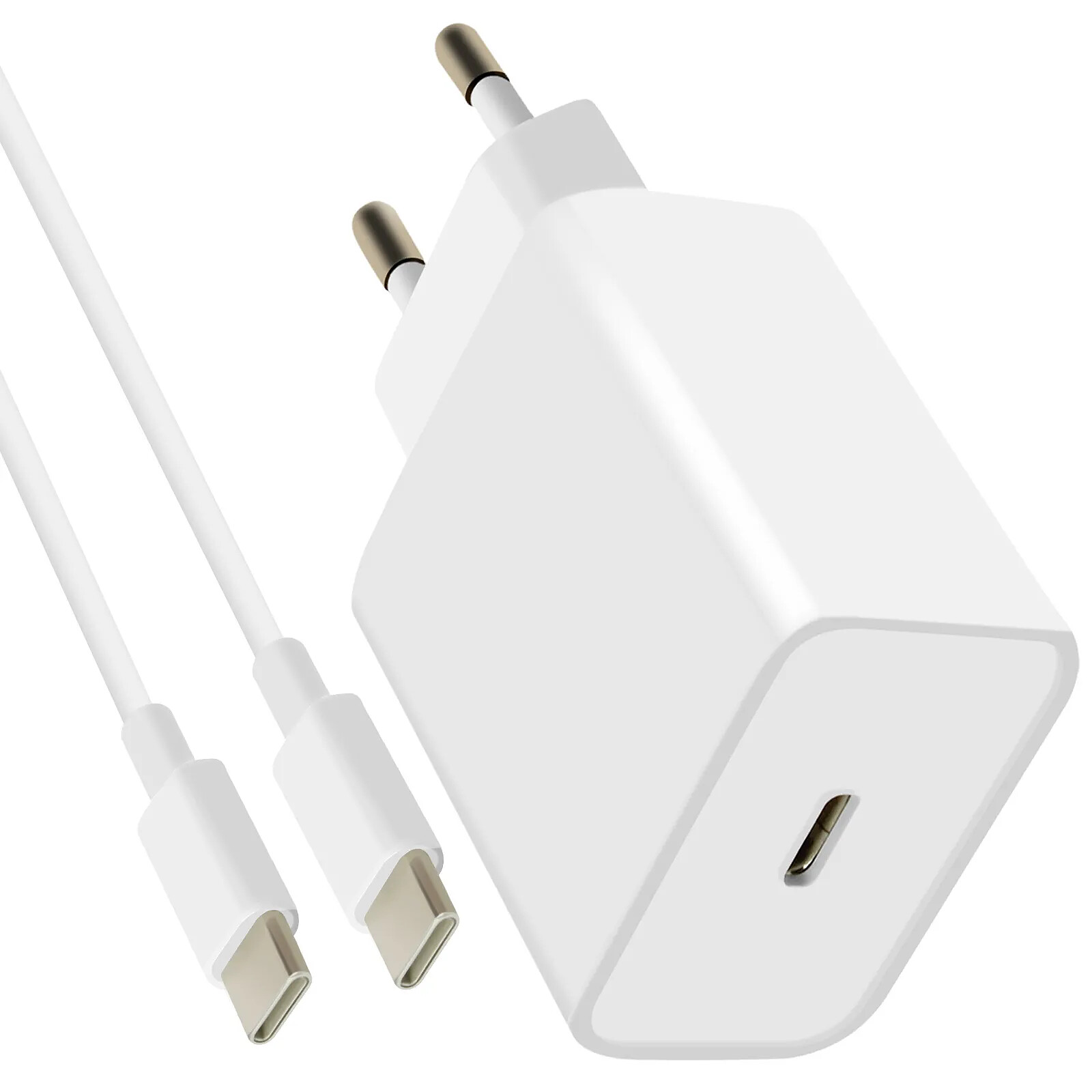 Mayaxess Chargeur Rapide pour iPhone 15 et iPhone 16 20W avec Câble USB-C Blanc