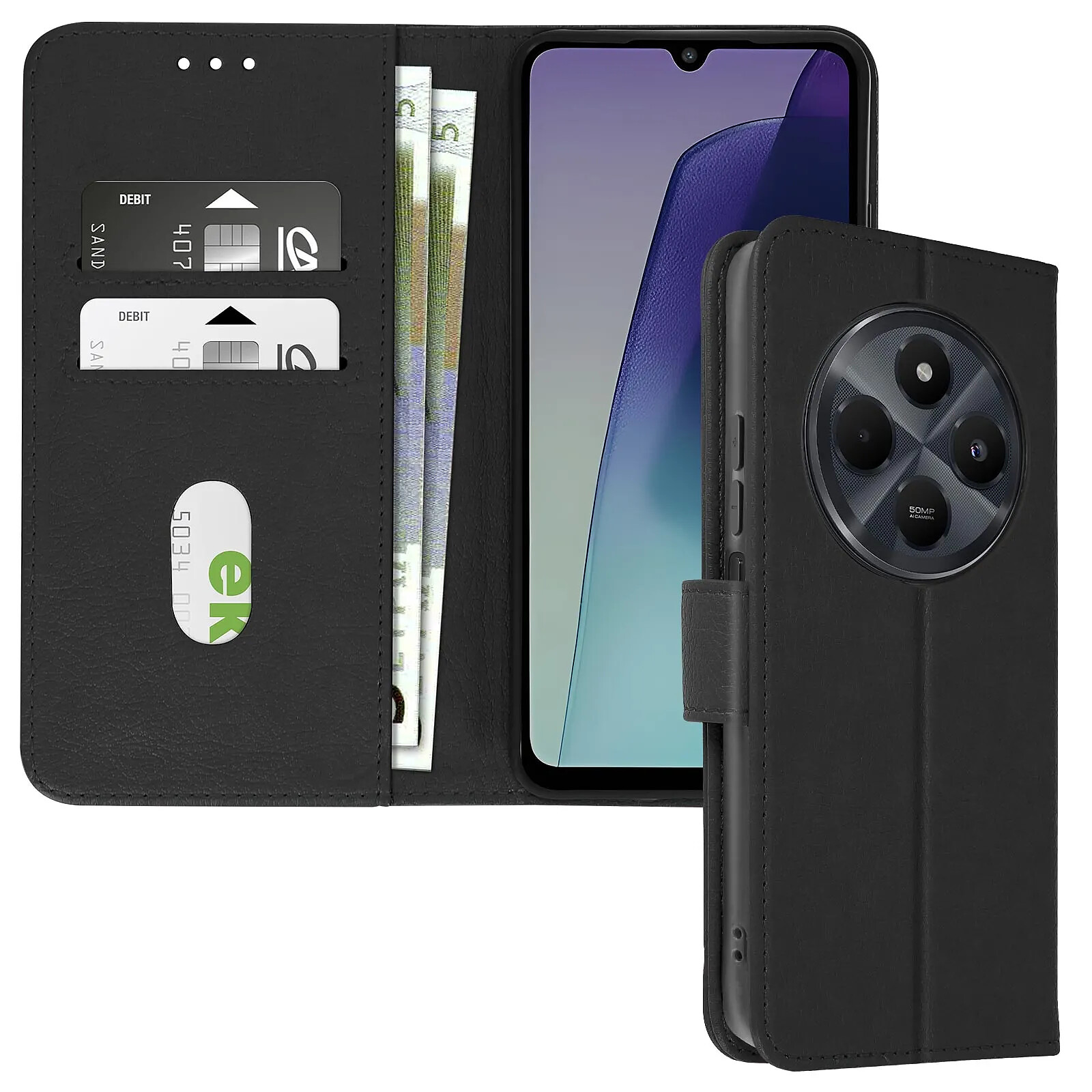 Avizar Étui pour Xiaomi Redmi 14C Clapet Portefeuille et Support Vidéo