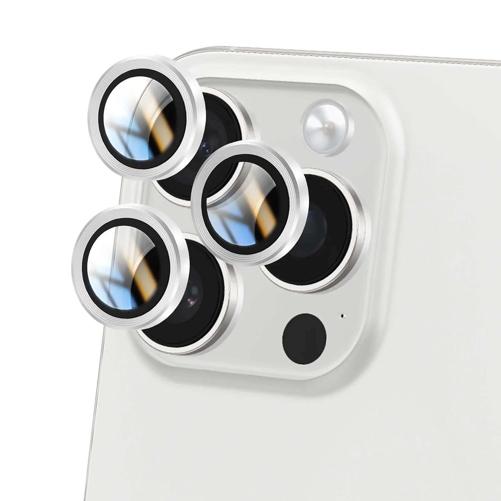Protection Objectif Caméra Pour IPhone 17 Pro Max - Verre Trempé Dureté 9H, Bordure Aluminium Bleu, Anti-rayures - 5