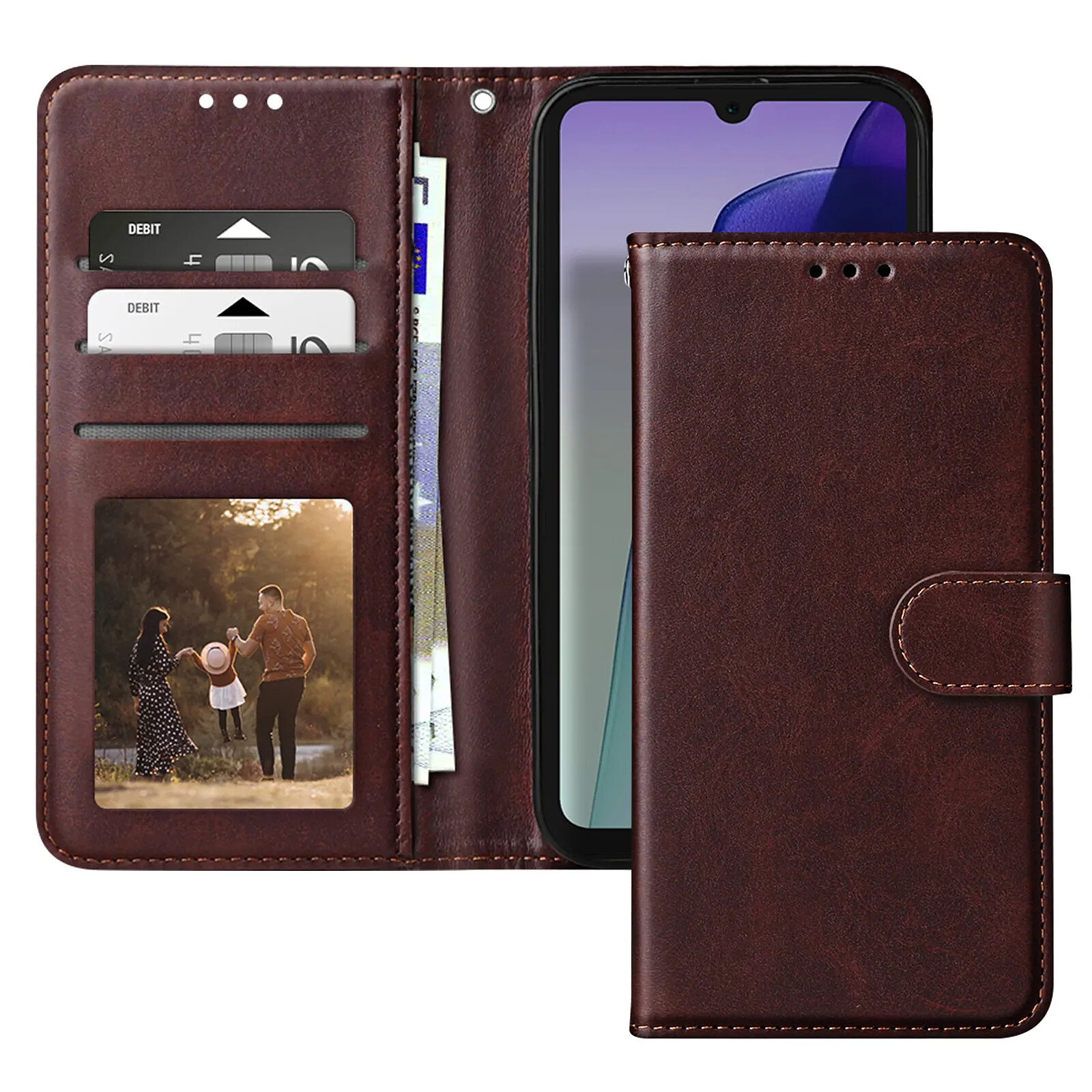 Housse Portefeuille Magnétique Pour Xiaomi Redmi 15C - Étui Cuir PU Avec Porte-Cartes, Motif Loup, Fonction Stand - 3