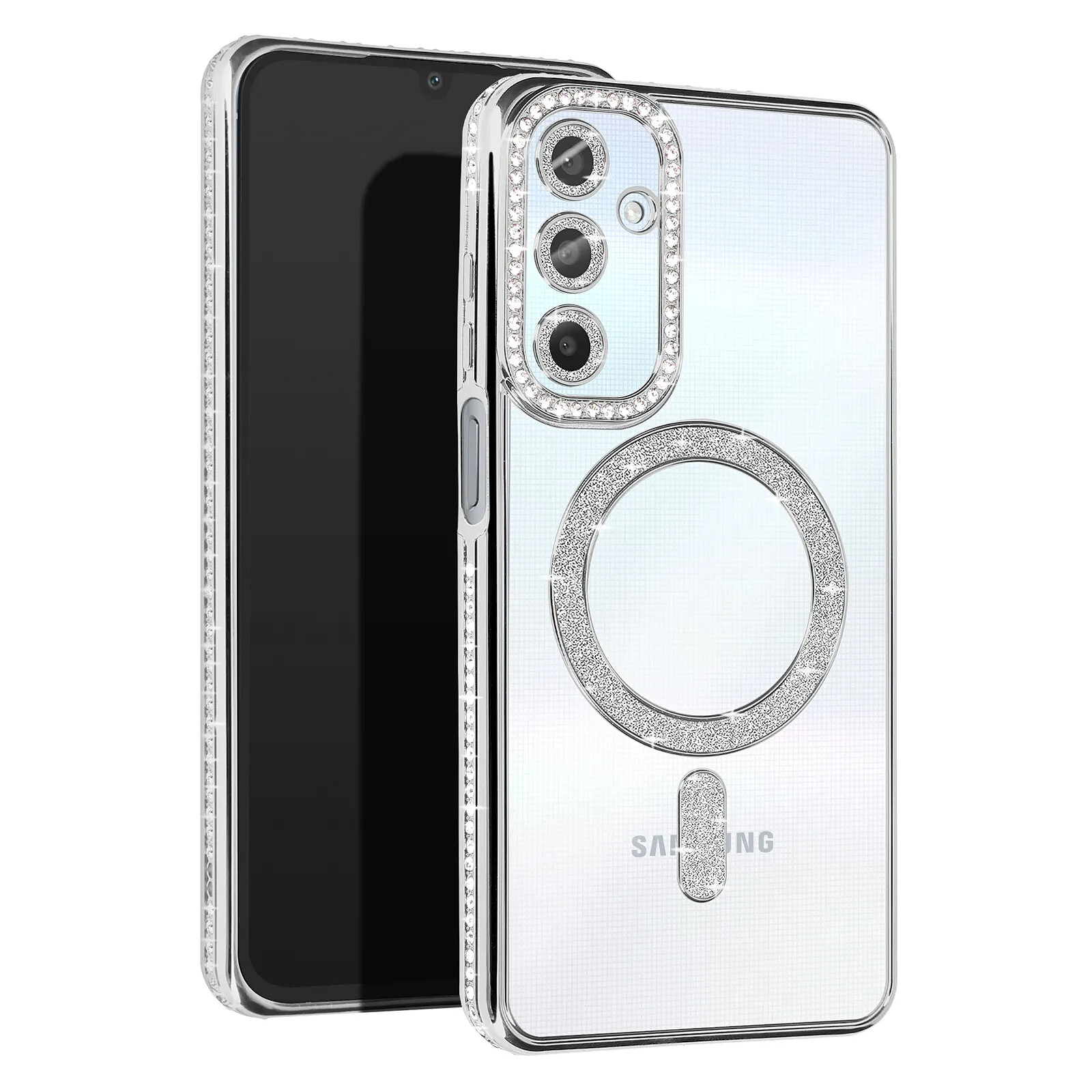 Avizar Coque Diamant pour Samsung Galaxy A25 MagSafe Contour Strass