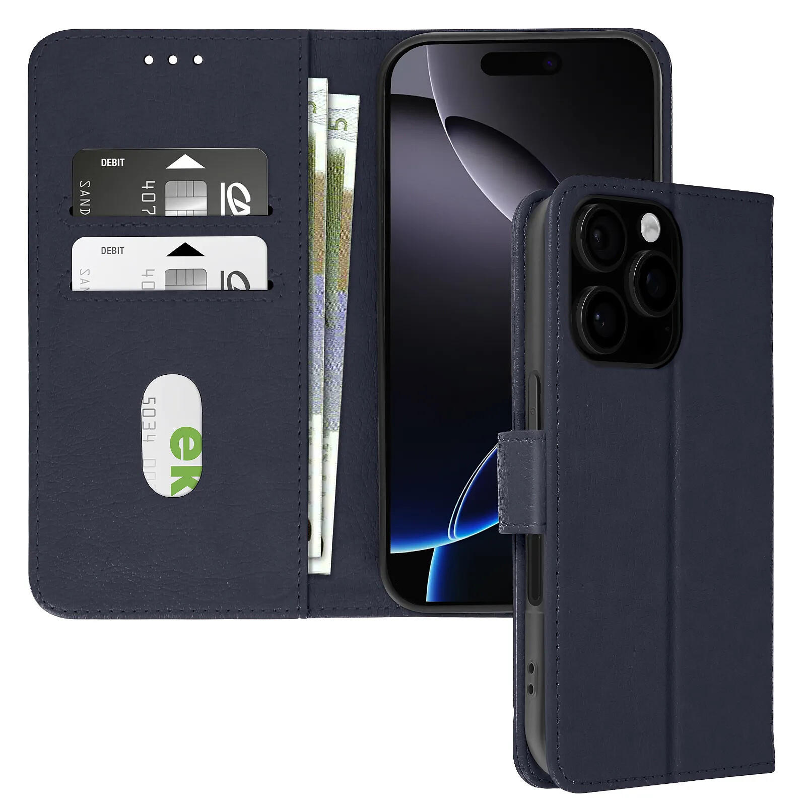 Avizar Étui pour iPhone 16 Pro Clapet Portefeuille et Support Vidéo
