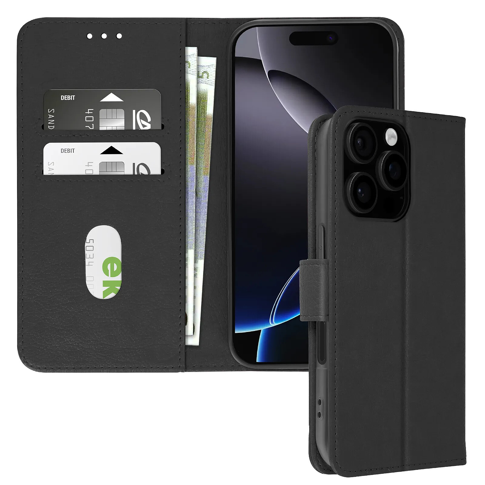 Avizar Étui pour iPhone 16 Pro Clapet Portefeuille et Support Vidéo