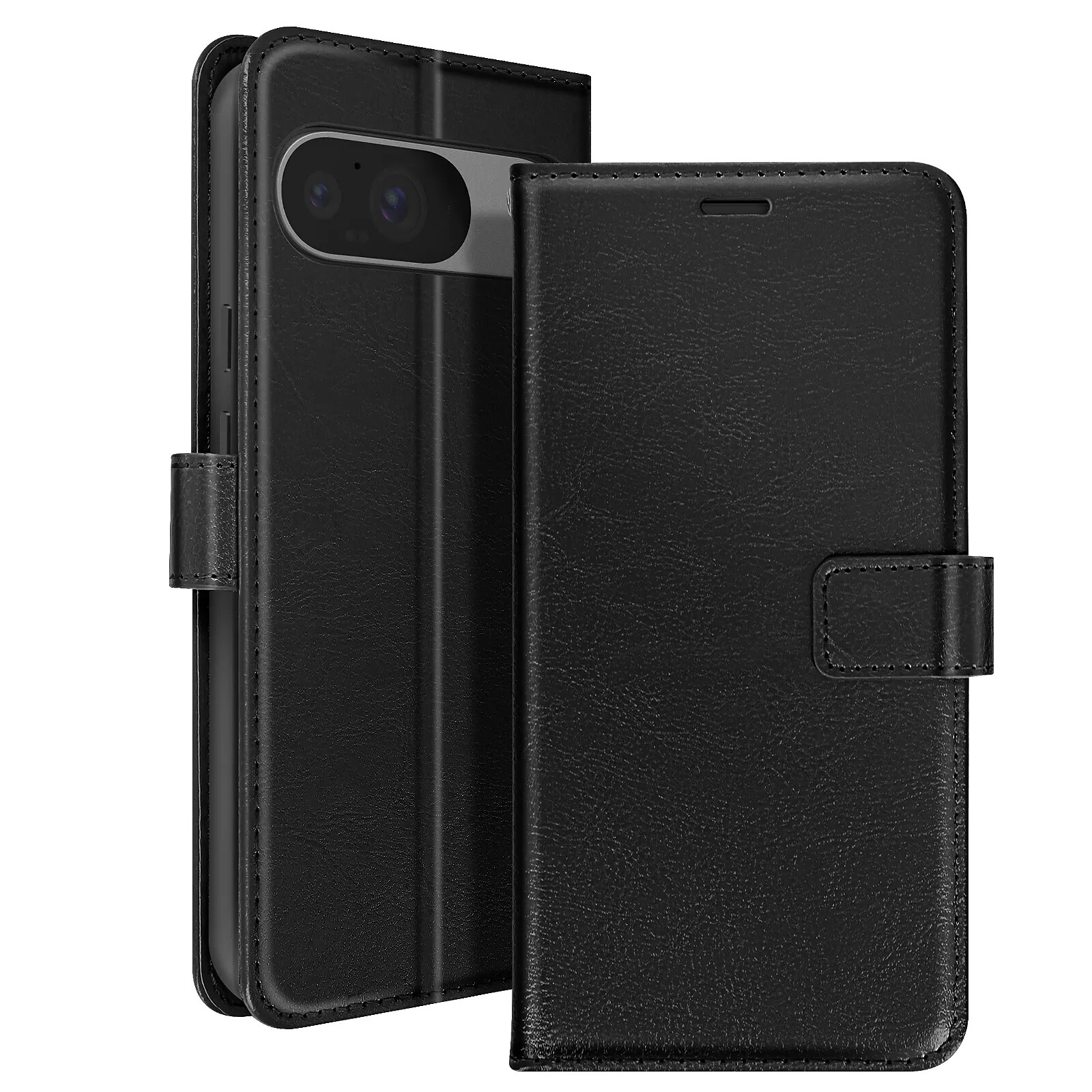 Mayaxess Étui pour Google Pixel 9 et 9 Pro Portefeuille avec Dragonne Noir