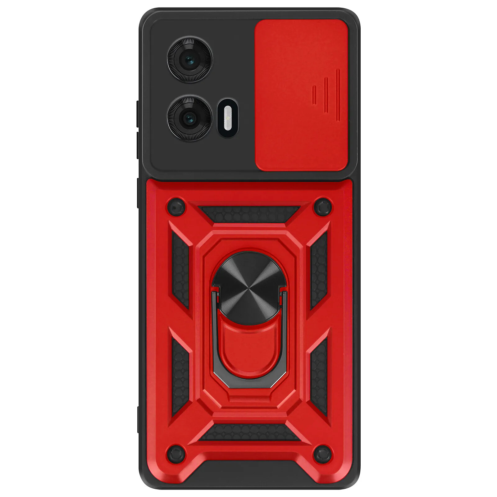 Coque pour téléphone - MAYAXESS - Honor Magic 6 Lite 5G - Antichocs - Cache caméra coulissant - Rouge - Téléphonie