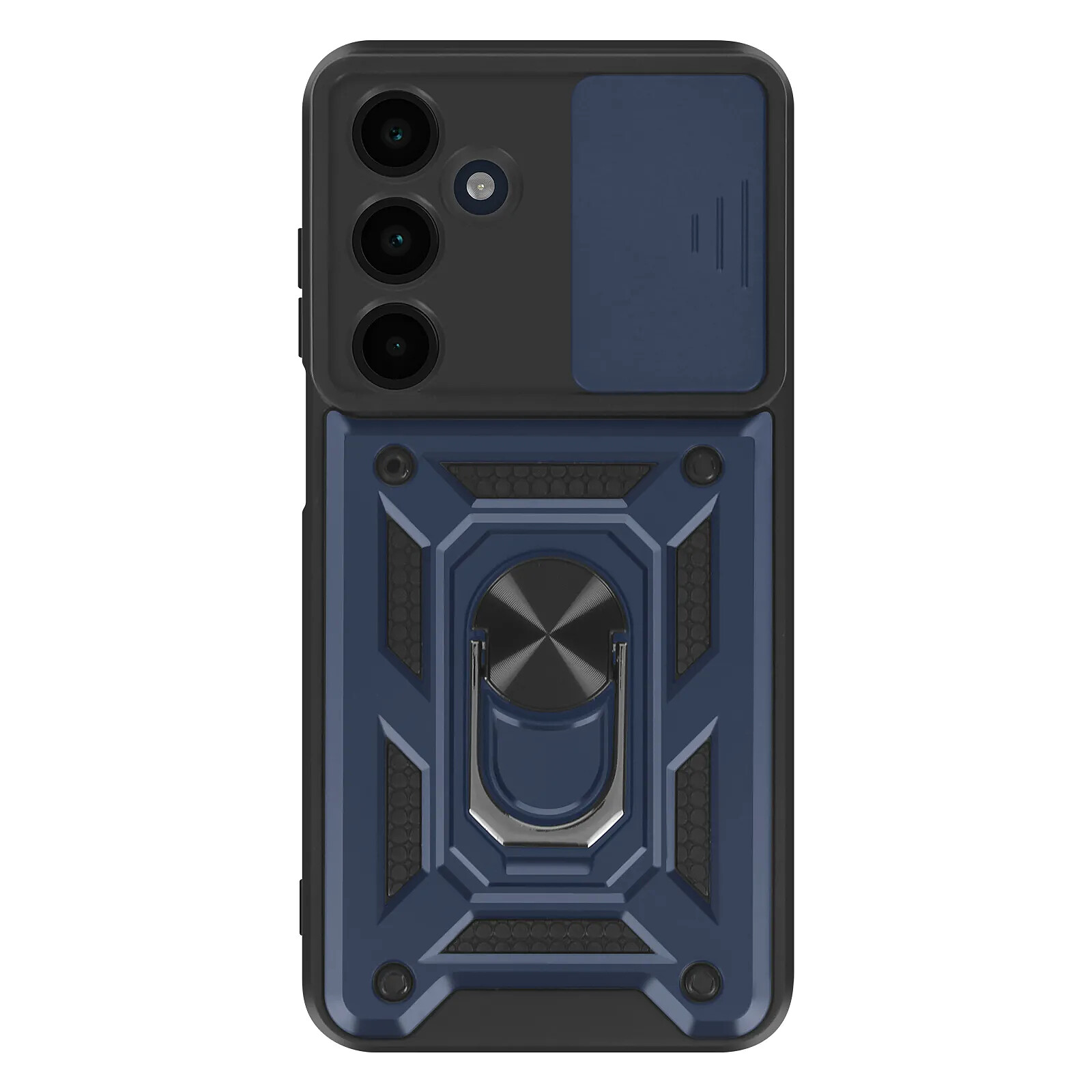 Mayaxess Coque pour Galaxy A16 avec Cache Caméra Coulissante et Bague Magnétique Bleu nuit