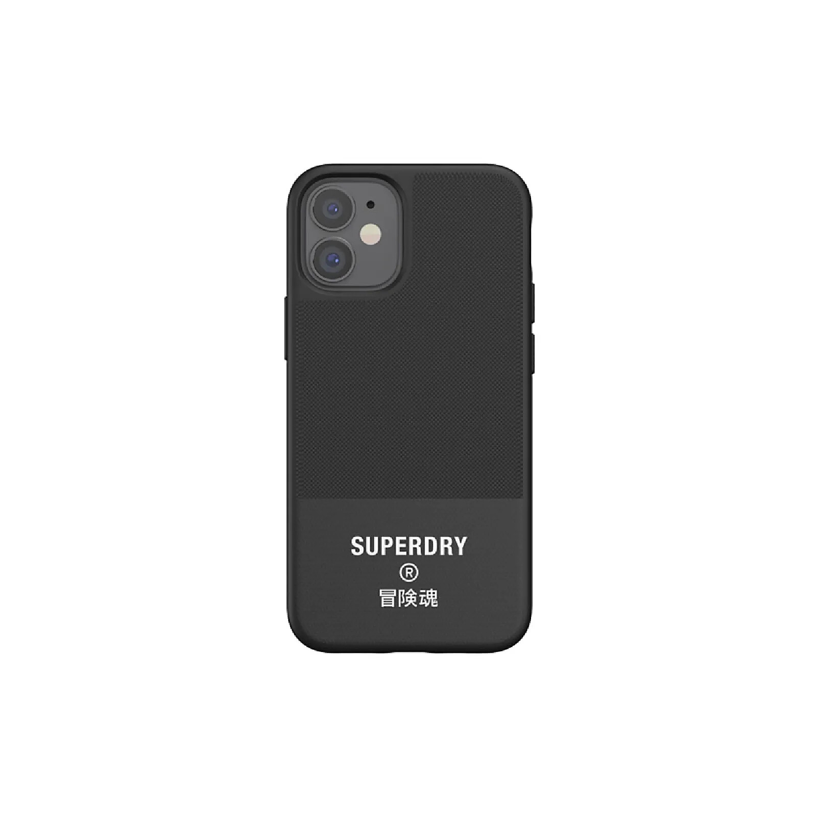 Superdry Coque pour Apple iPhone 12 Mini Collection Canvas en TPU Noir