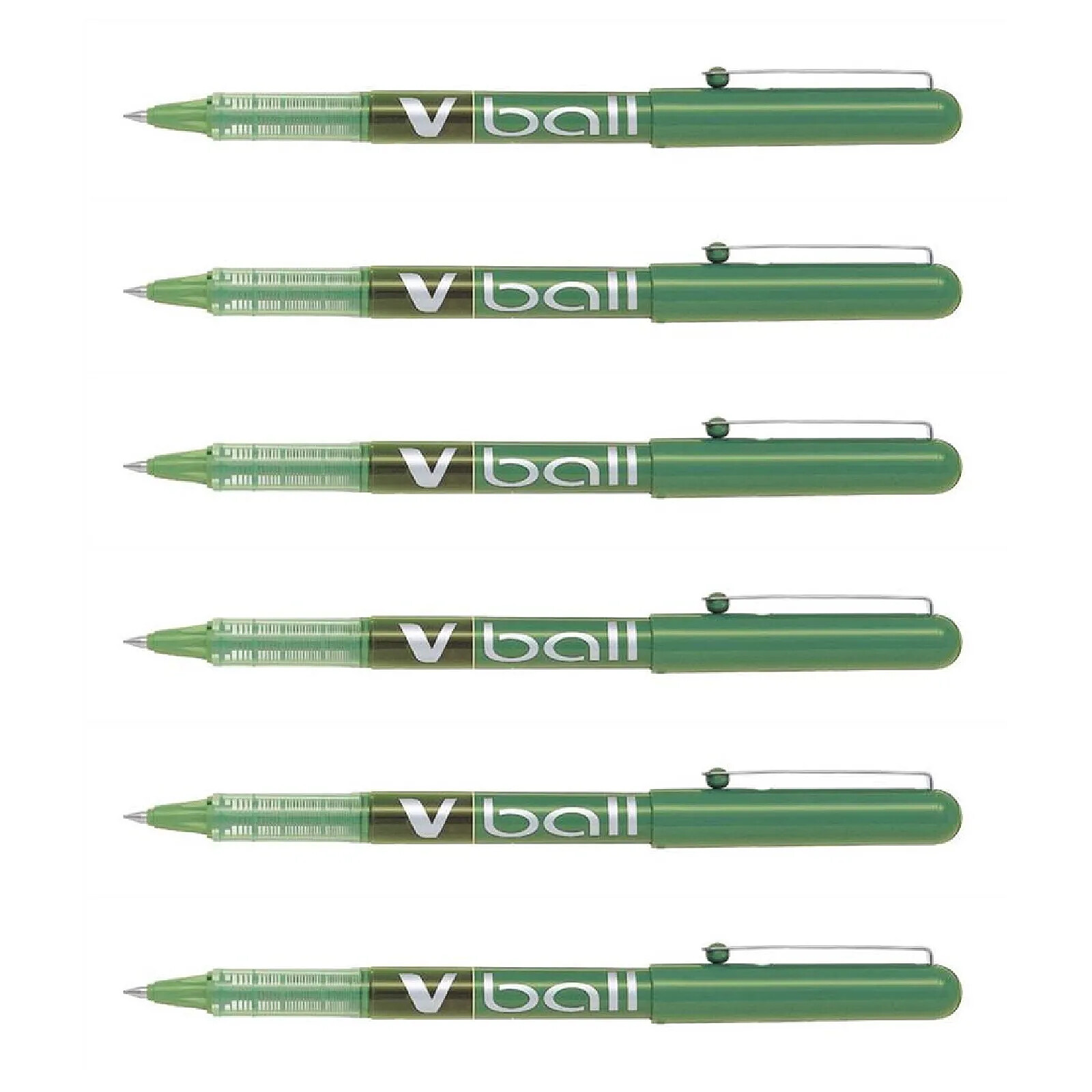 6x Pilot V Ball VB5 Tintenroller - Feine Metallspitze 0.3mm, Rot, Für Glattes Schreiben