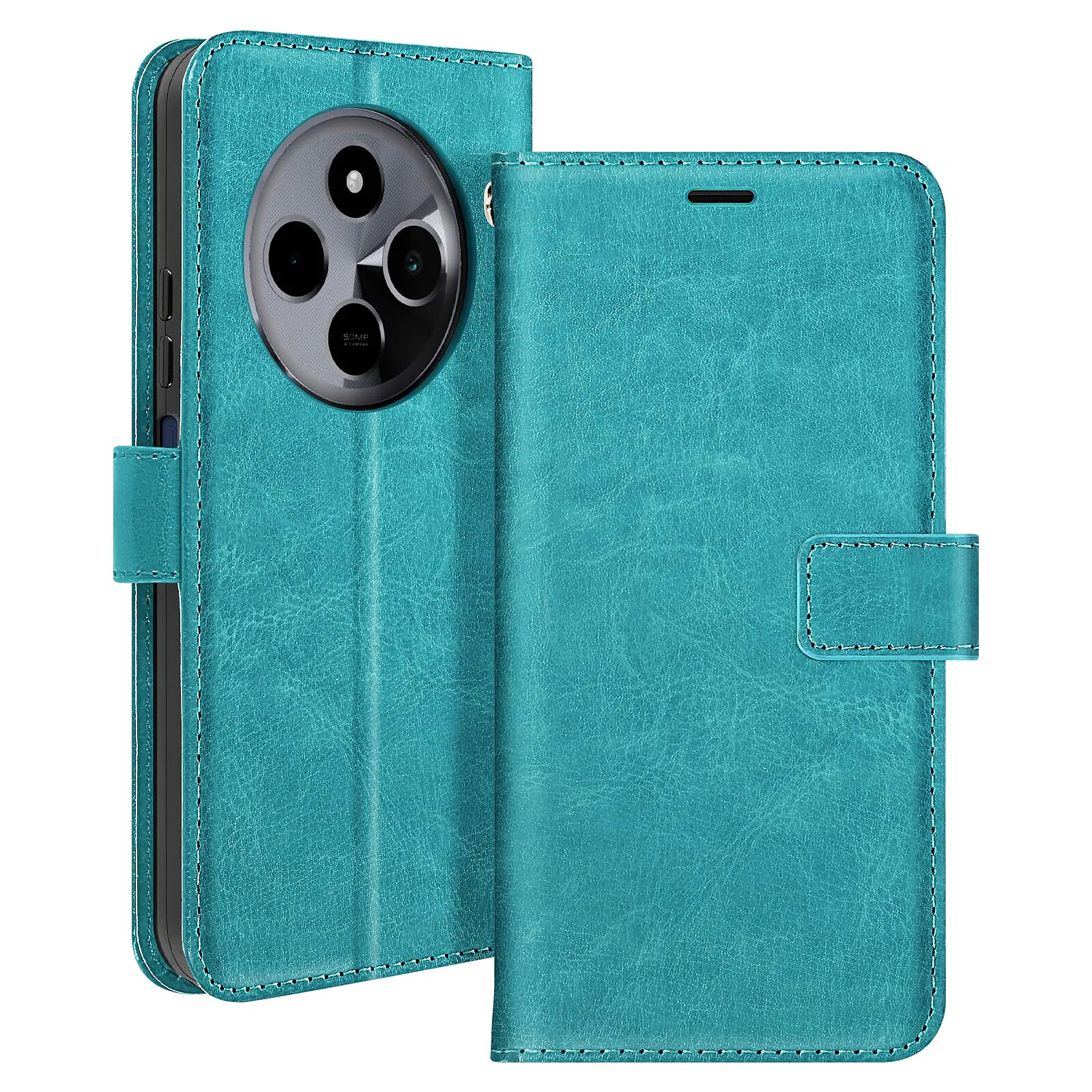 Étui Portefeuille Avec Dragonne Pour Honor 200 Pro - Marque Mayaxess - Similicuir Turquoise - Neuf En Boîte