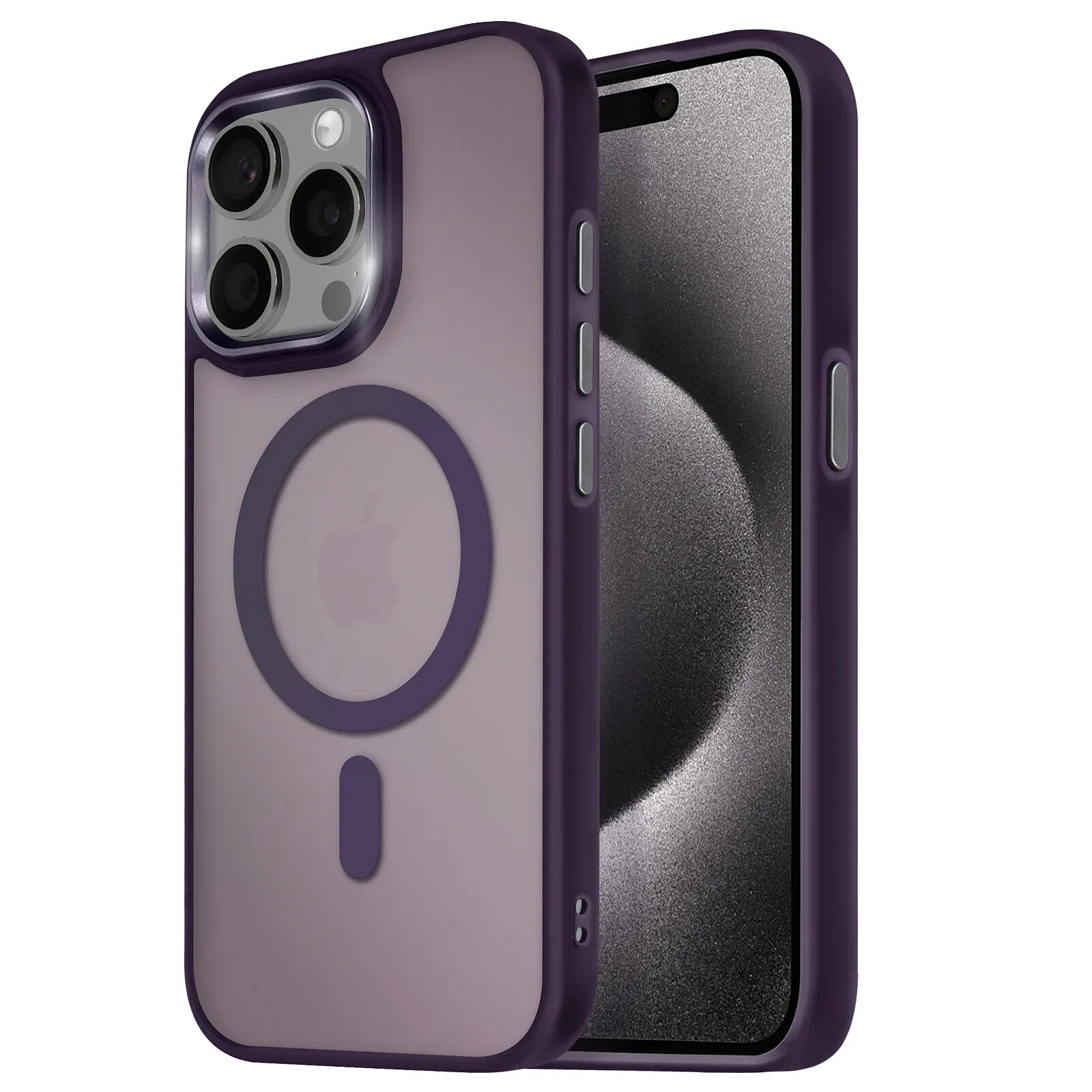 Avizar Coque MagSafe pour iPhone 15 Pro Dos Mat Givré Contour