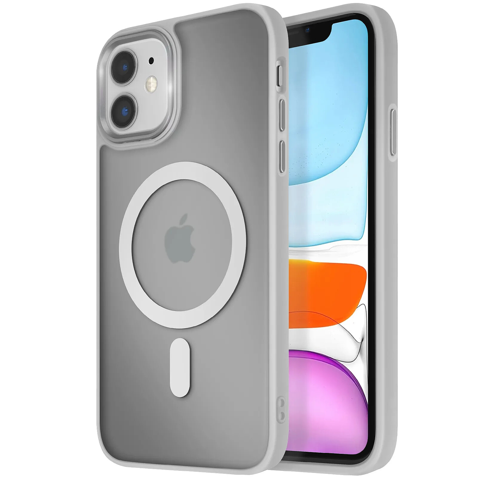 Avizar Coque MagSafe pour iPhone 11 Dos Mat Givré Contour