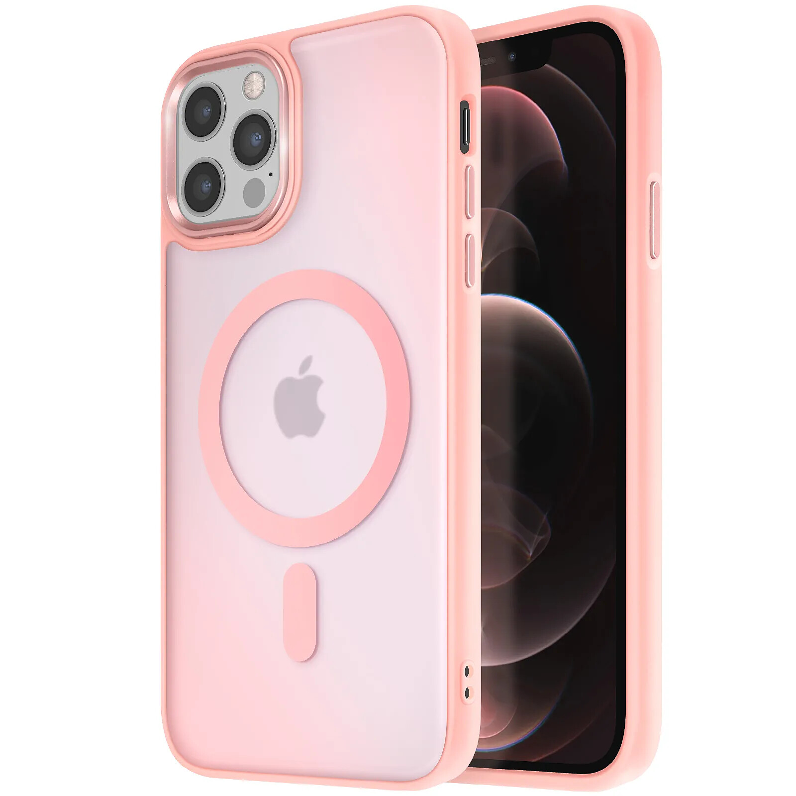 Avizar Coque MagSafe pour iPhone 12 Pro et 12 Dos Mat Givré Contour