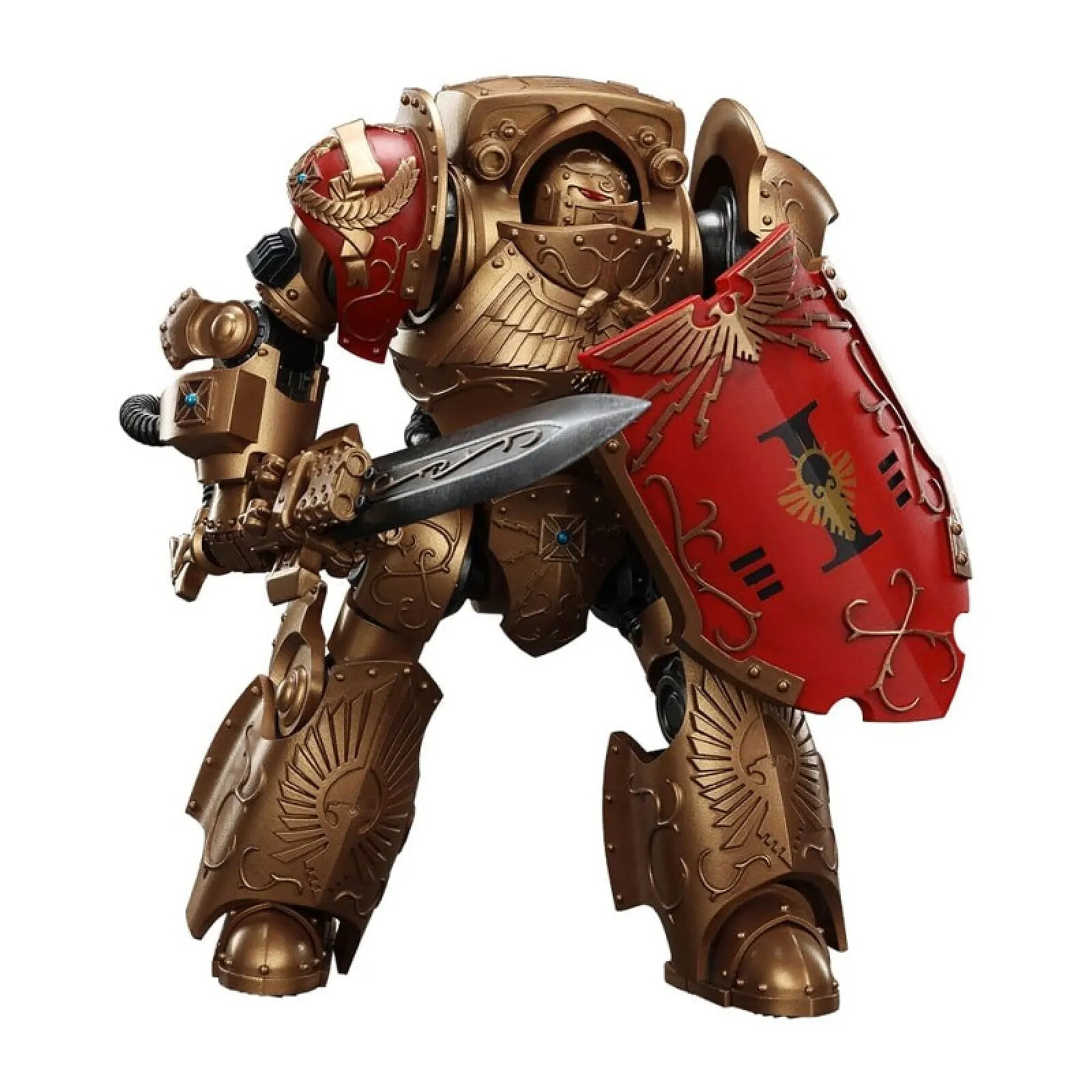 Action Figure JOYTOY 1/18 Warhammer The Horus Heresy: Legio Custodes Contemptor Galatus Dreadnought, 25cm, Da Collezione - 5
