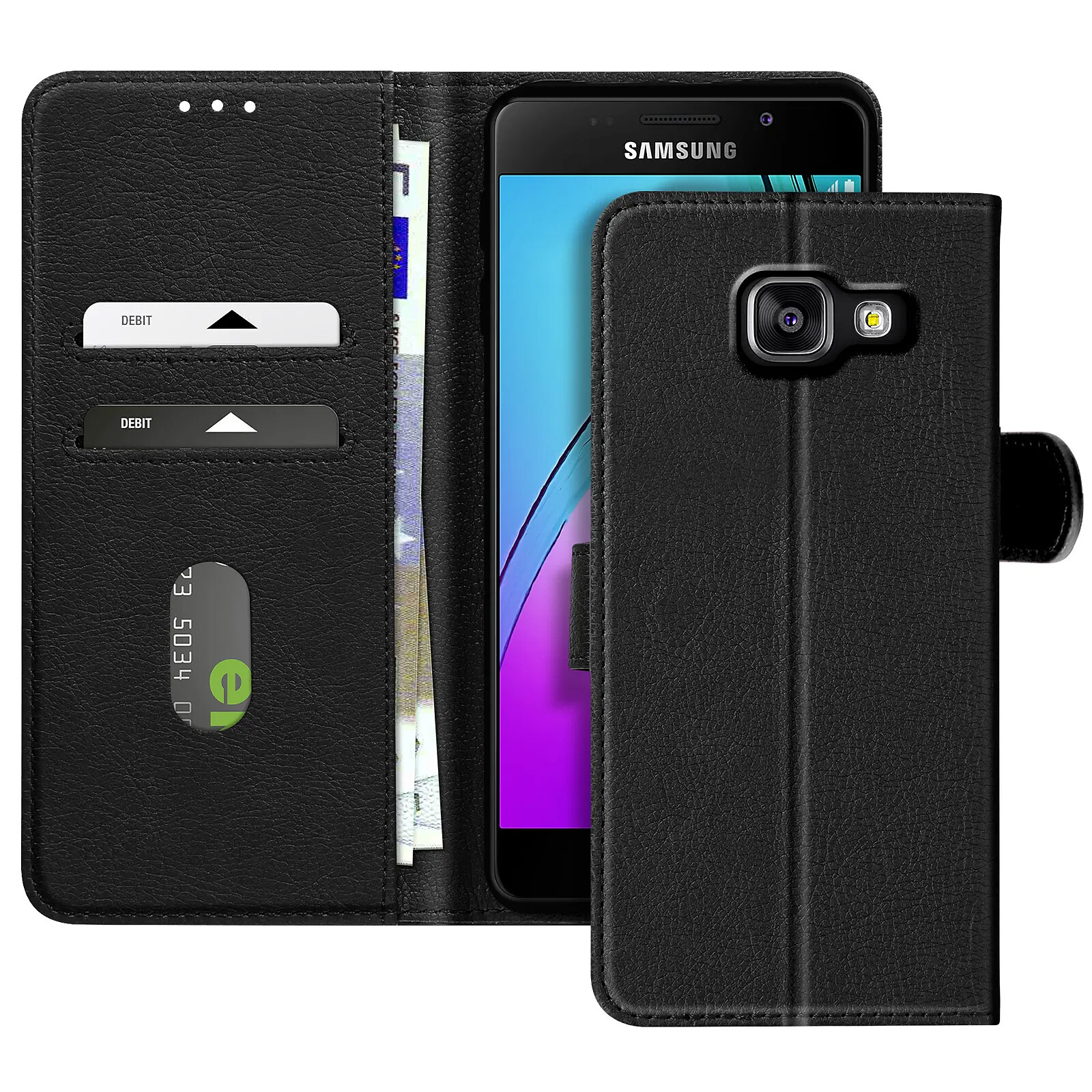 Avizar Étui pour Samsung Galaxy A3 Clapet Portefeuille et Support Vidéo