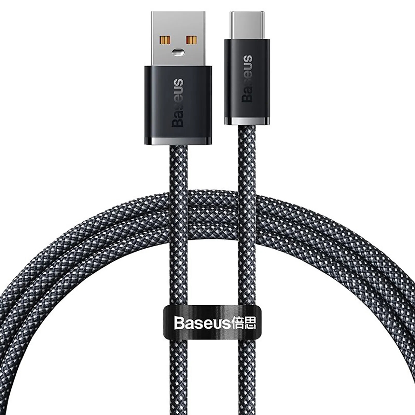 Baseus Câble USB / USB-C 1m 100W Charge et Transfert Fast Charging en Nylon Tressé Noir