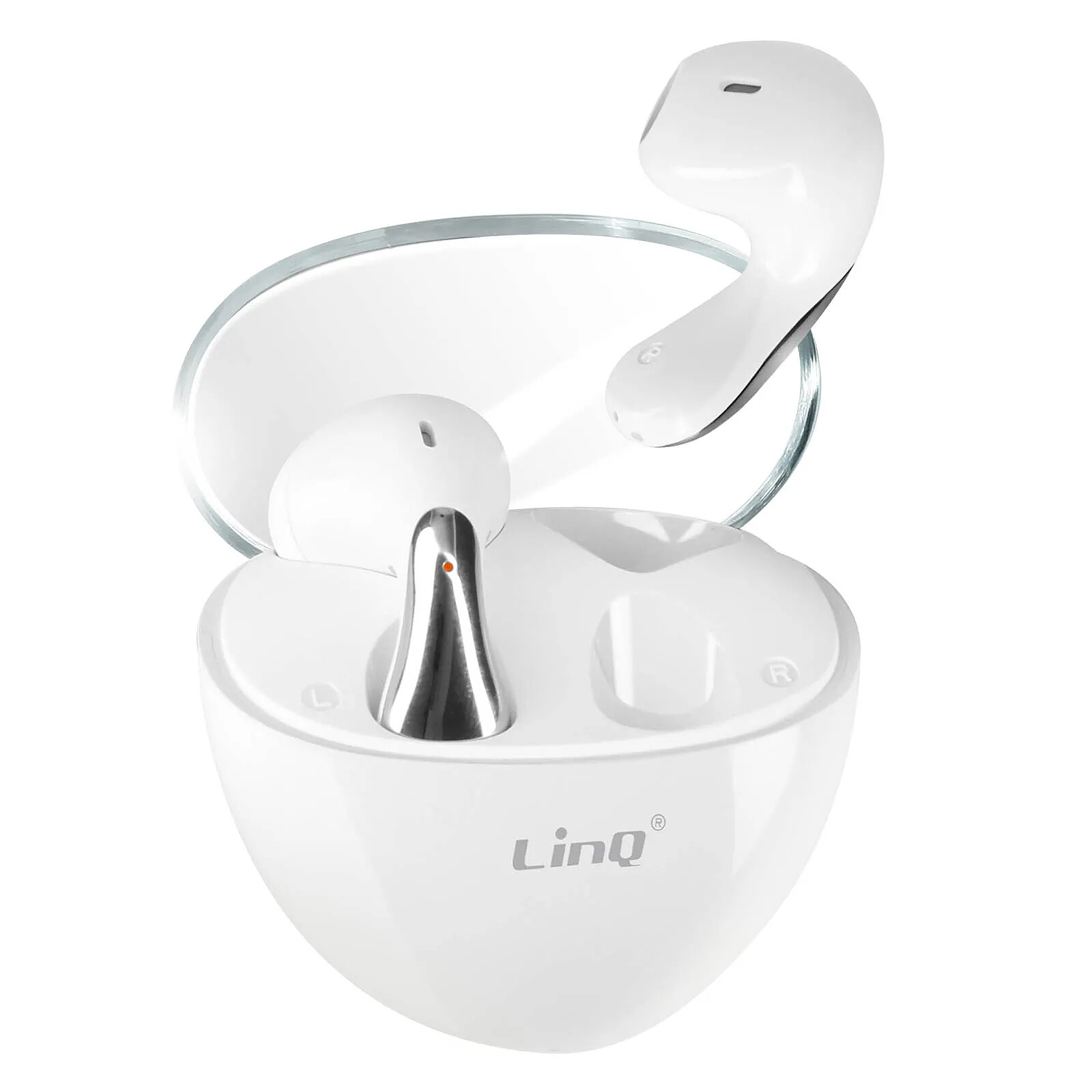 LinQ Écouteurs Bluetooth Intra-auriculaires Design Goutte D'eau et Boîtier Noir