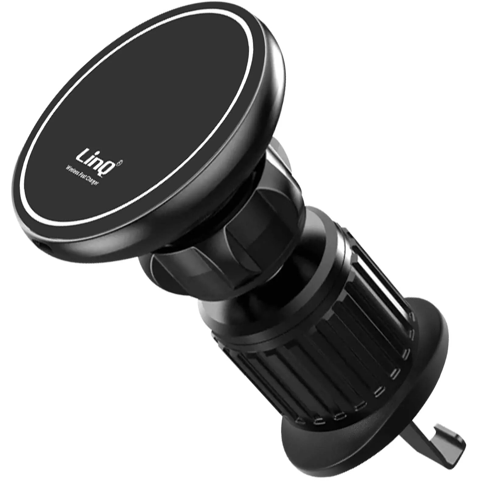 LinQ Support Voiture MagSafe 15W Fixation Grille d'aération Noir