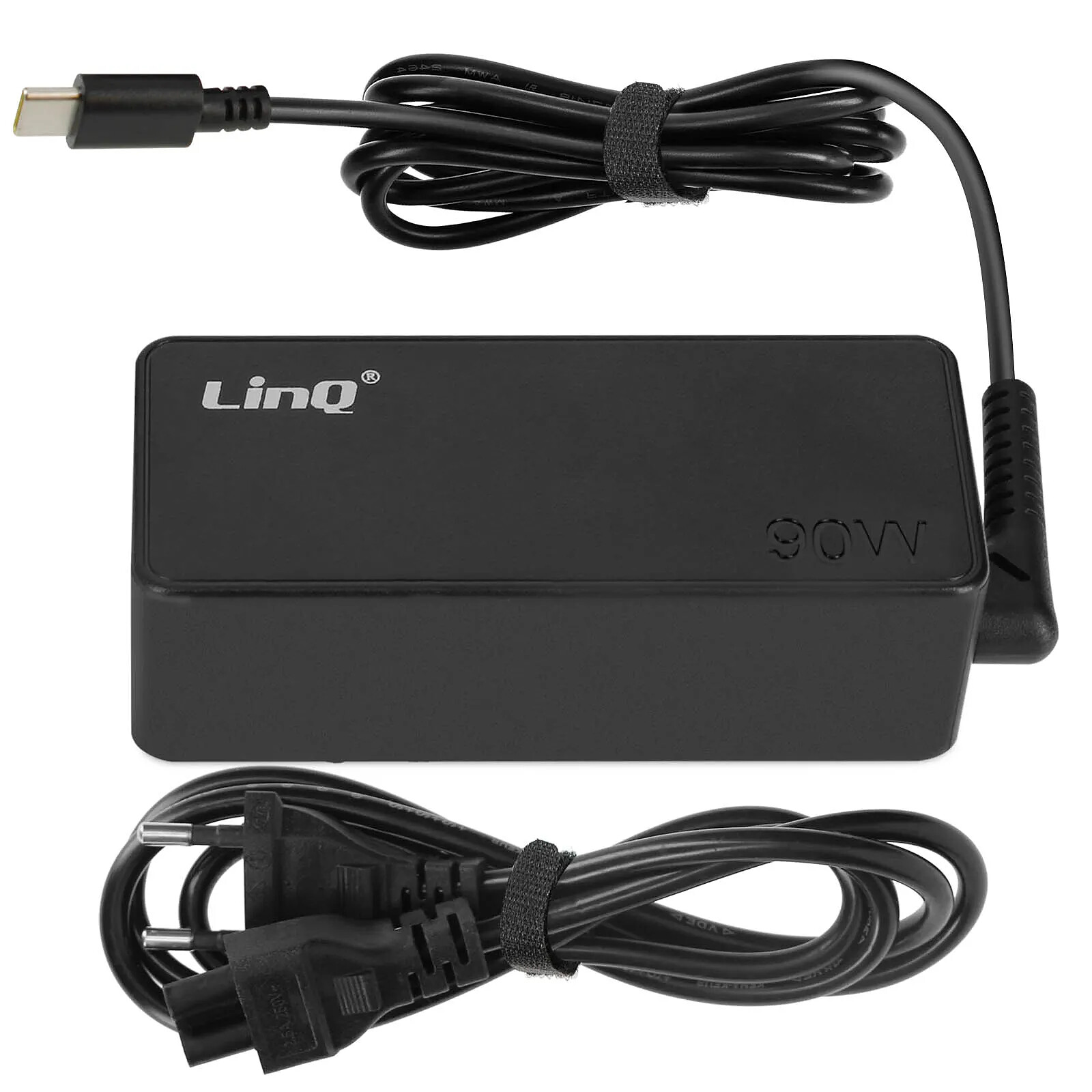 LinQ Chargeur Alimentation USB C pour Ordinateur portable Power Delivery 90W Noir