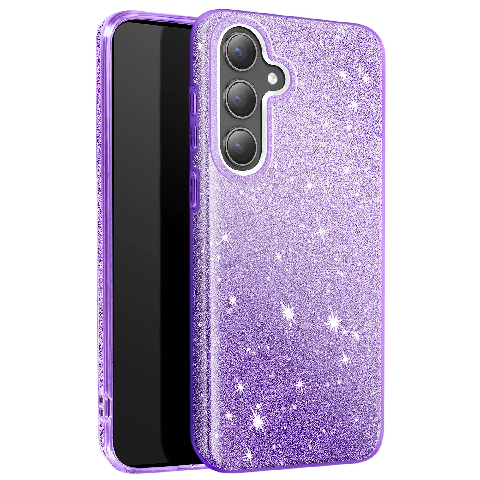 Avizar Coque Paillette pour Samsung Galaxy S24 et S25 Silicone Ultra fine
