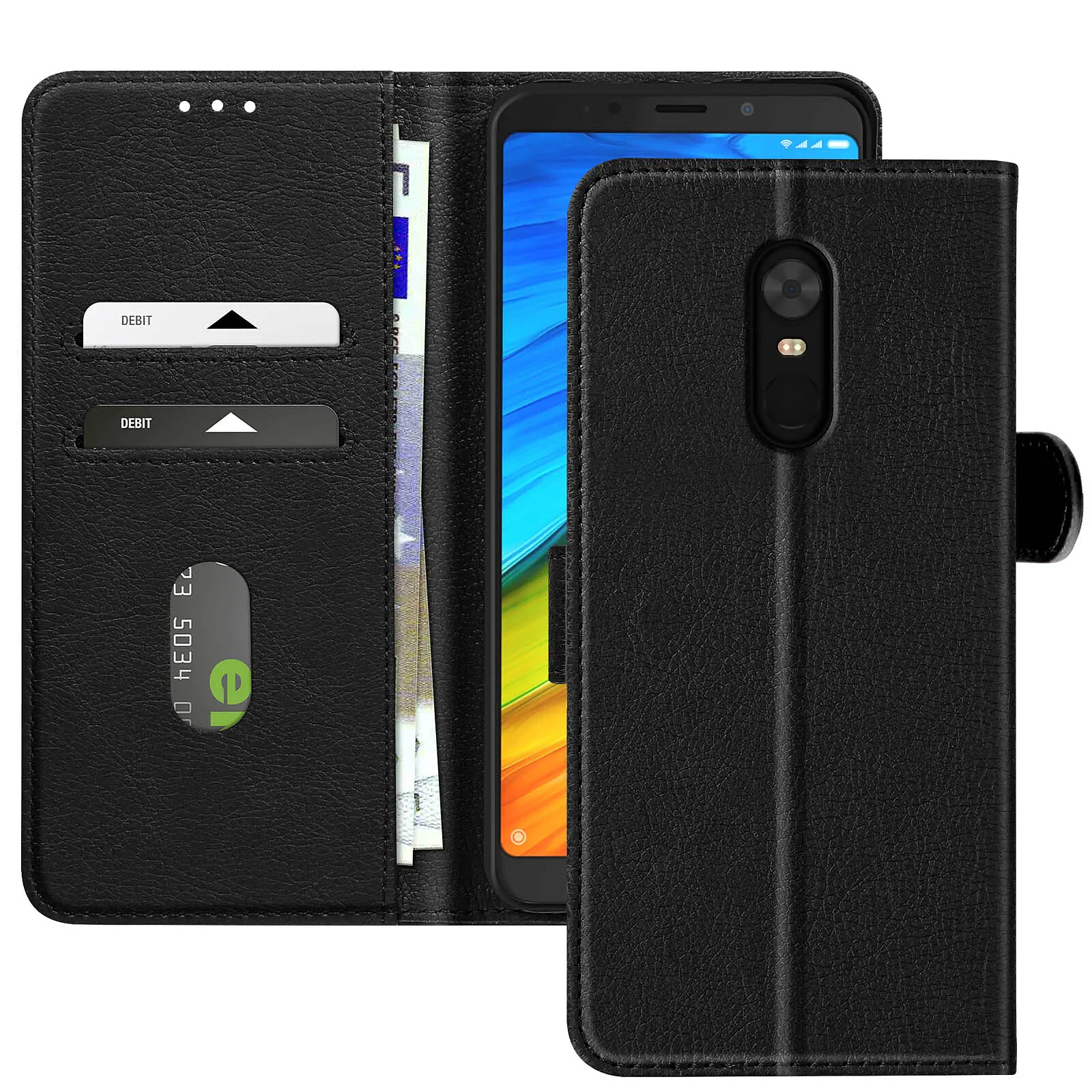 Avizar Étui pour Xiaomi Redmi 5 Plus Clapet Portefeuille et Support Vidéo