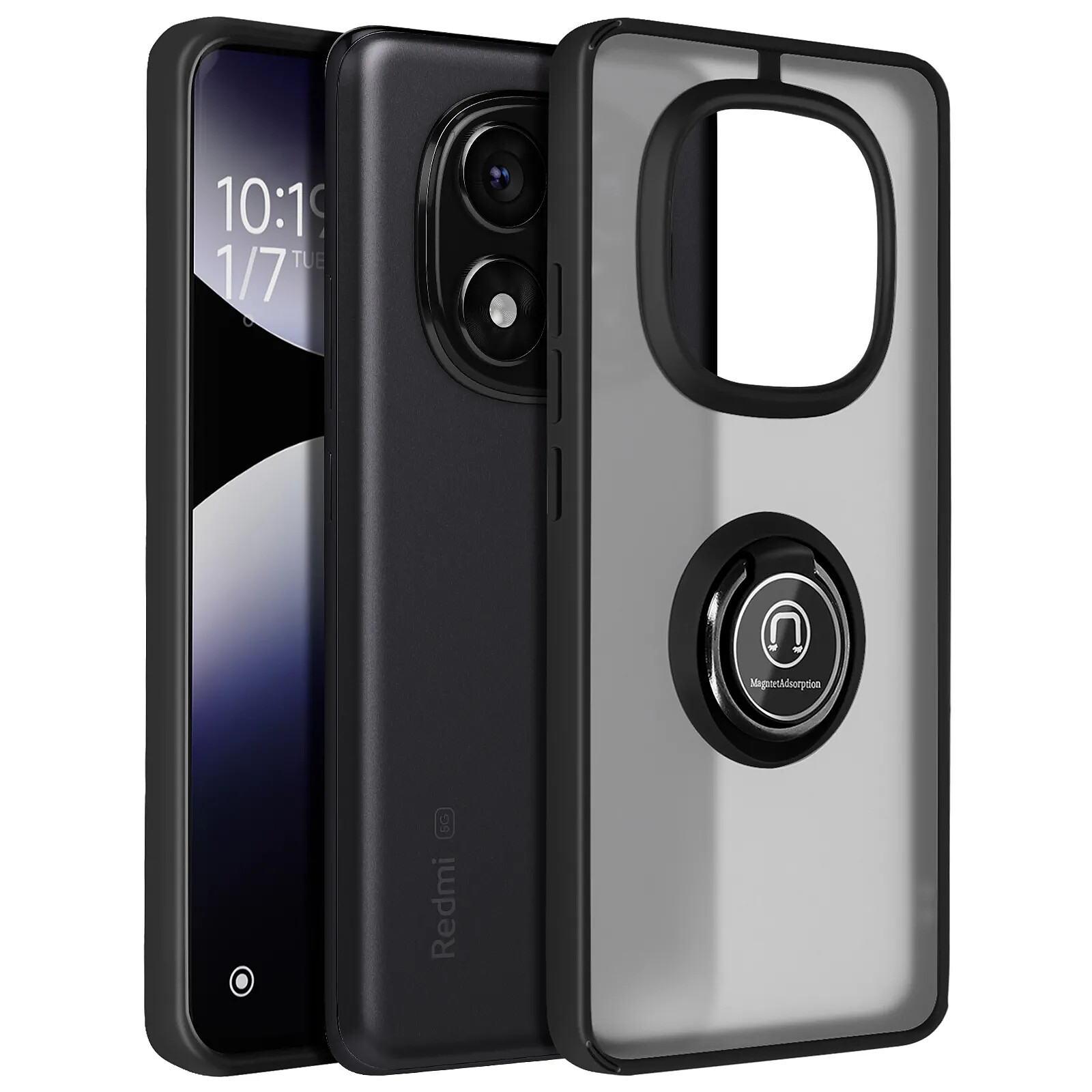 Avizar Coque pour Xiaomi Redmi Note 14 Pro 5G / 4G et Note 14 Pro Plus Bague