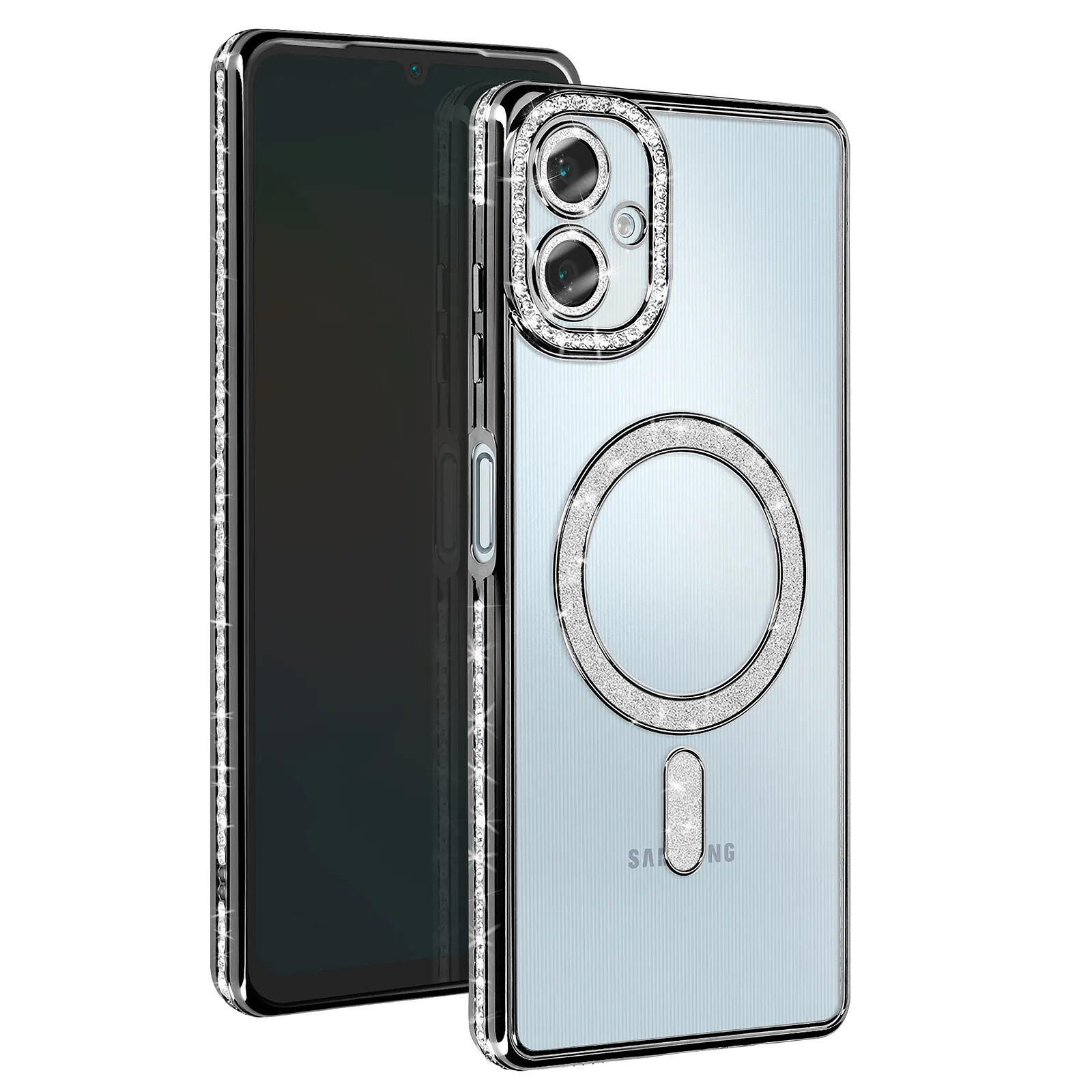 Avizar Coque Diamant pour Samsung Galaxy A06 MagSafe Contour Strass