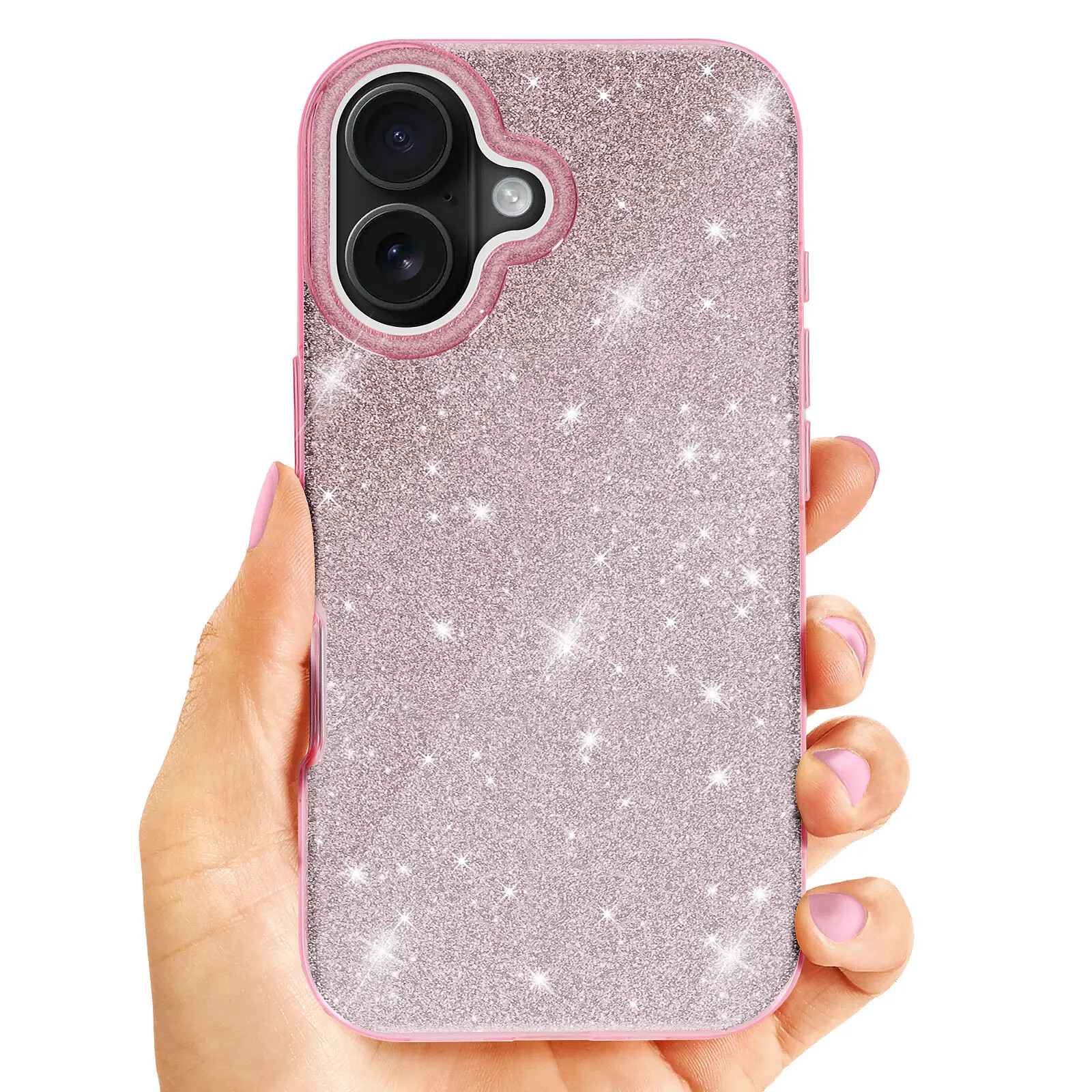 Coque Avizar Glam Pour IPhone 16 Plus - Rose Silicone Antichoc