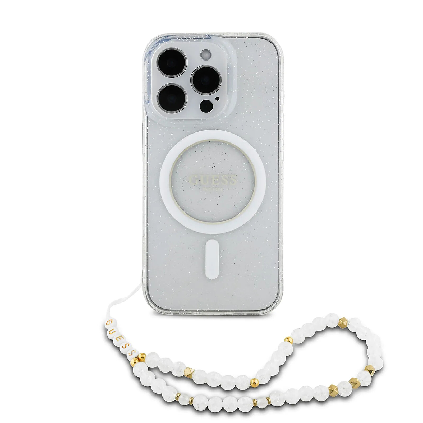 Coque Pailletée Avec Cordon Pour IPhone 16 Pro - Compatible MagSafe - Couleur Pourpre - Protection Antichoc