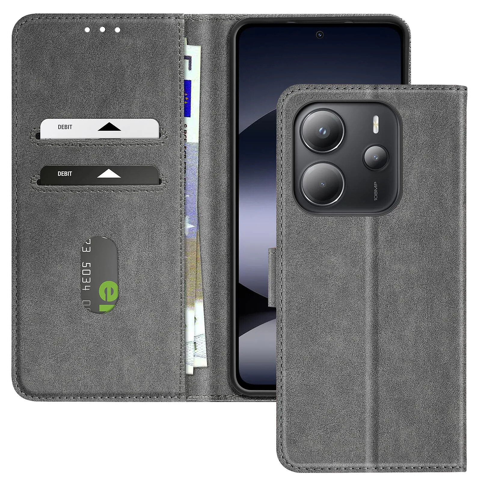 Avizar Étui pour Xiaomi Redmi Note 14 4G Clapet Portefeuille et Support Vidéo