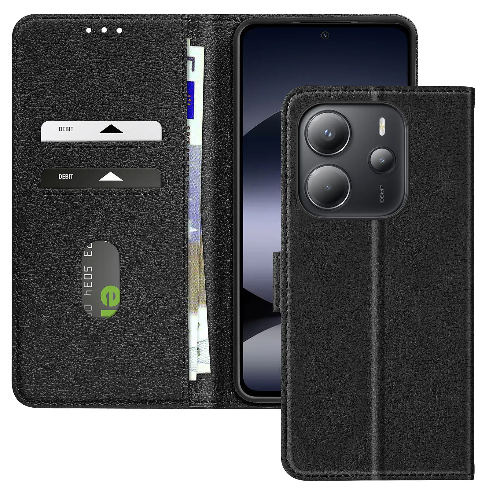 Avizar Étui pour Xiaomi Redmi Note 14 4G Clapet Portefeuille et Support Vidéo