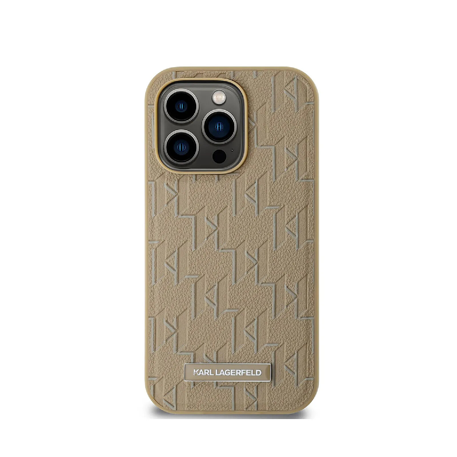 Karl Lagerfeld Monogram Plaque Logo Strap - Coque pour iPhone 14 Pro