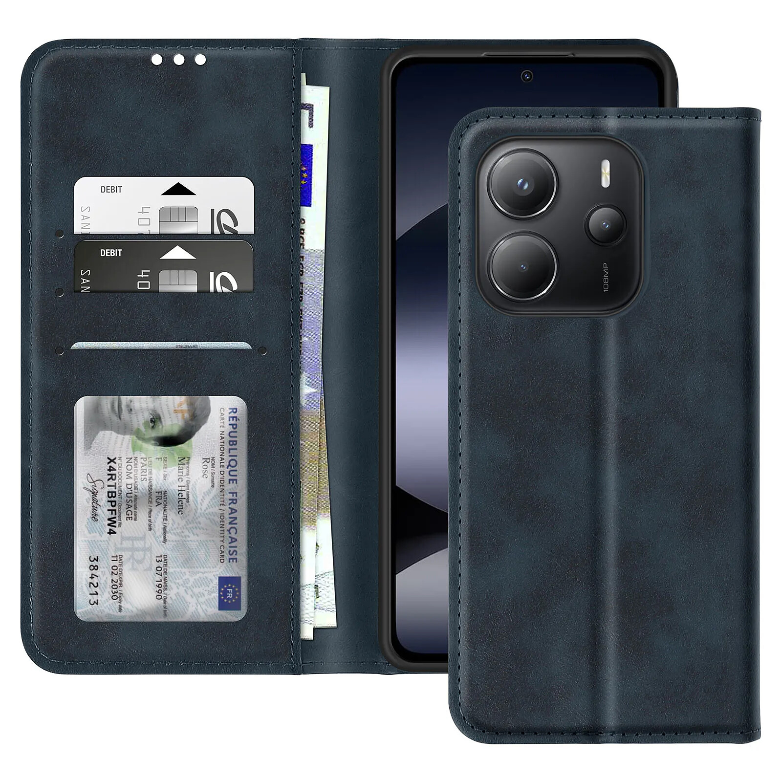 Avizar Housse pour Xiaomi Redmi Note 14 4G Portefeuille et Support Vidéo