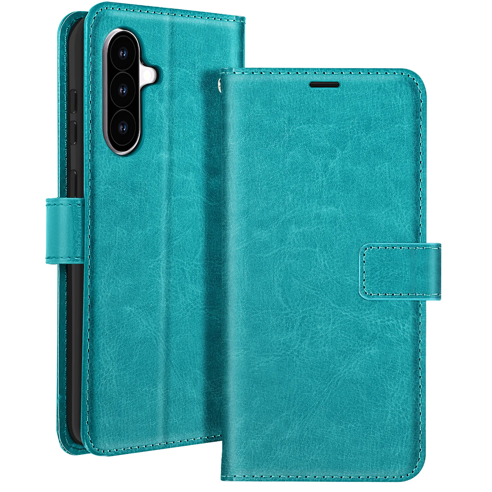 Mayaxess Étui pour Samsung Galaxy A56 Portefeuille avec Dragonne Turquoise